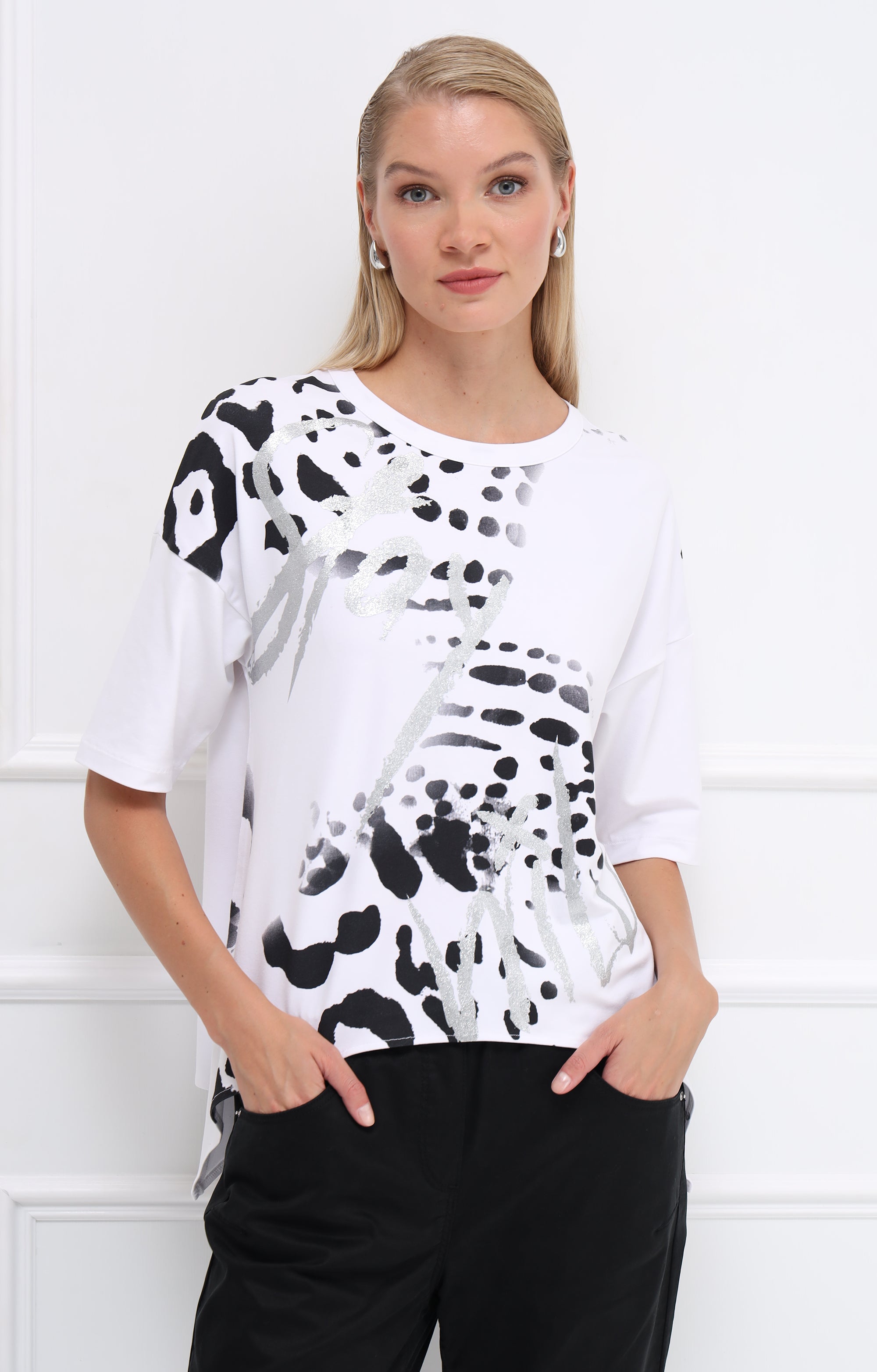 T-Shirt mit abstraktem Animal-Print