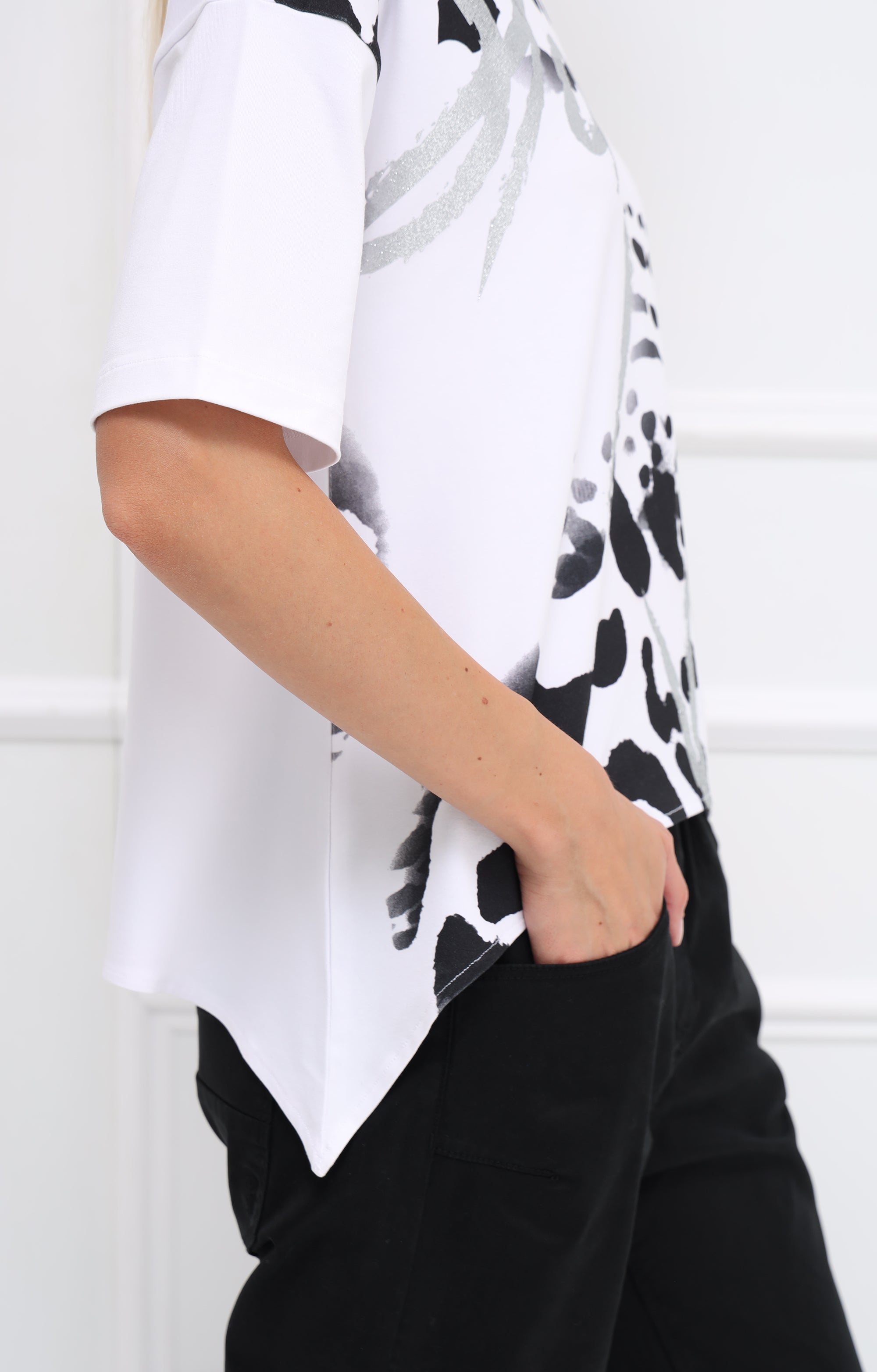 T-Shirt mit abstraktem Animal-Print