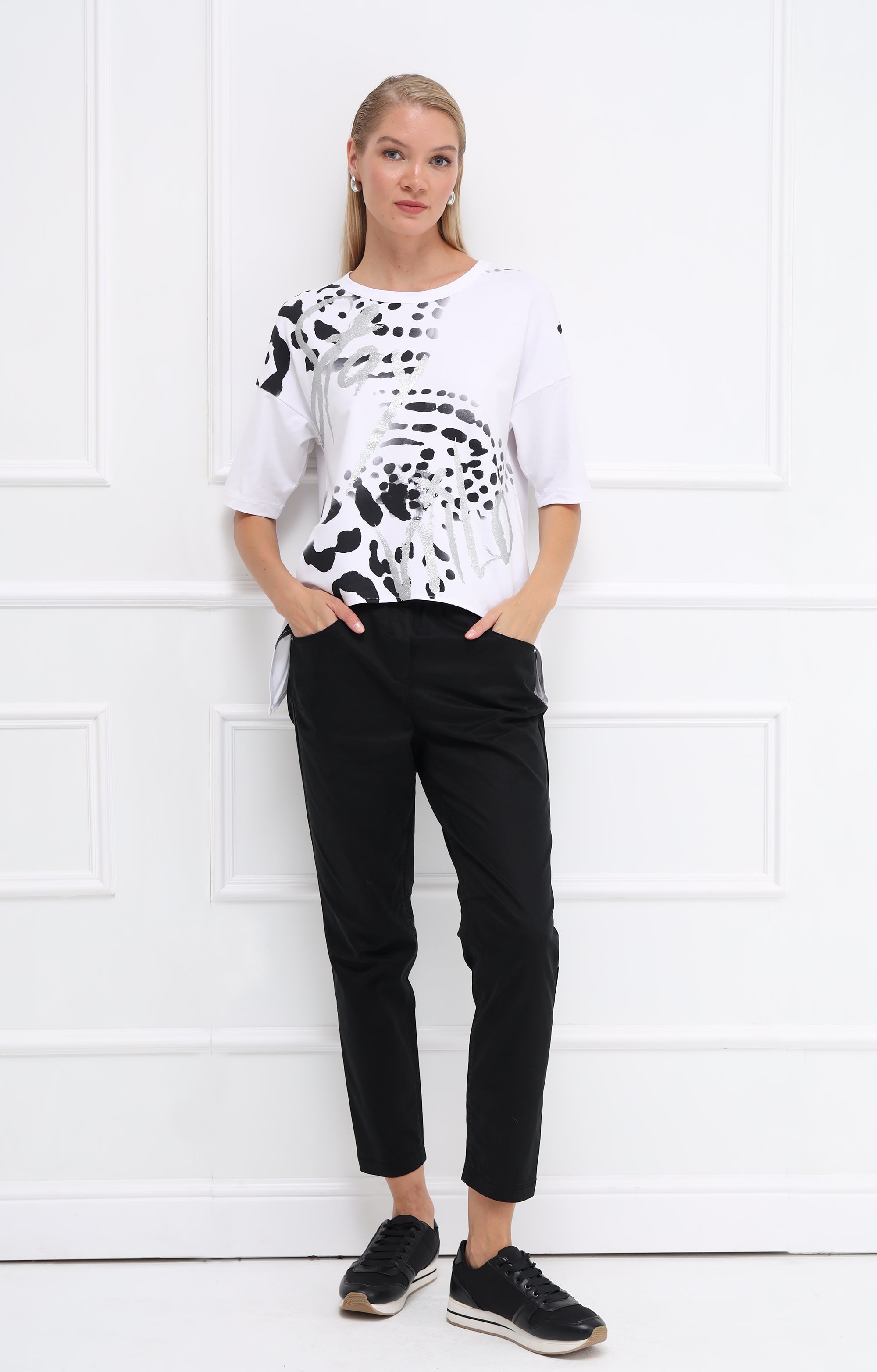T-Shirt mit abstraktem Animal-Print