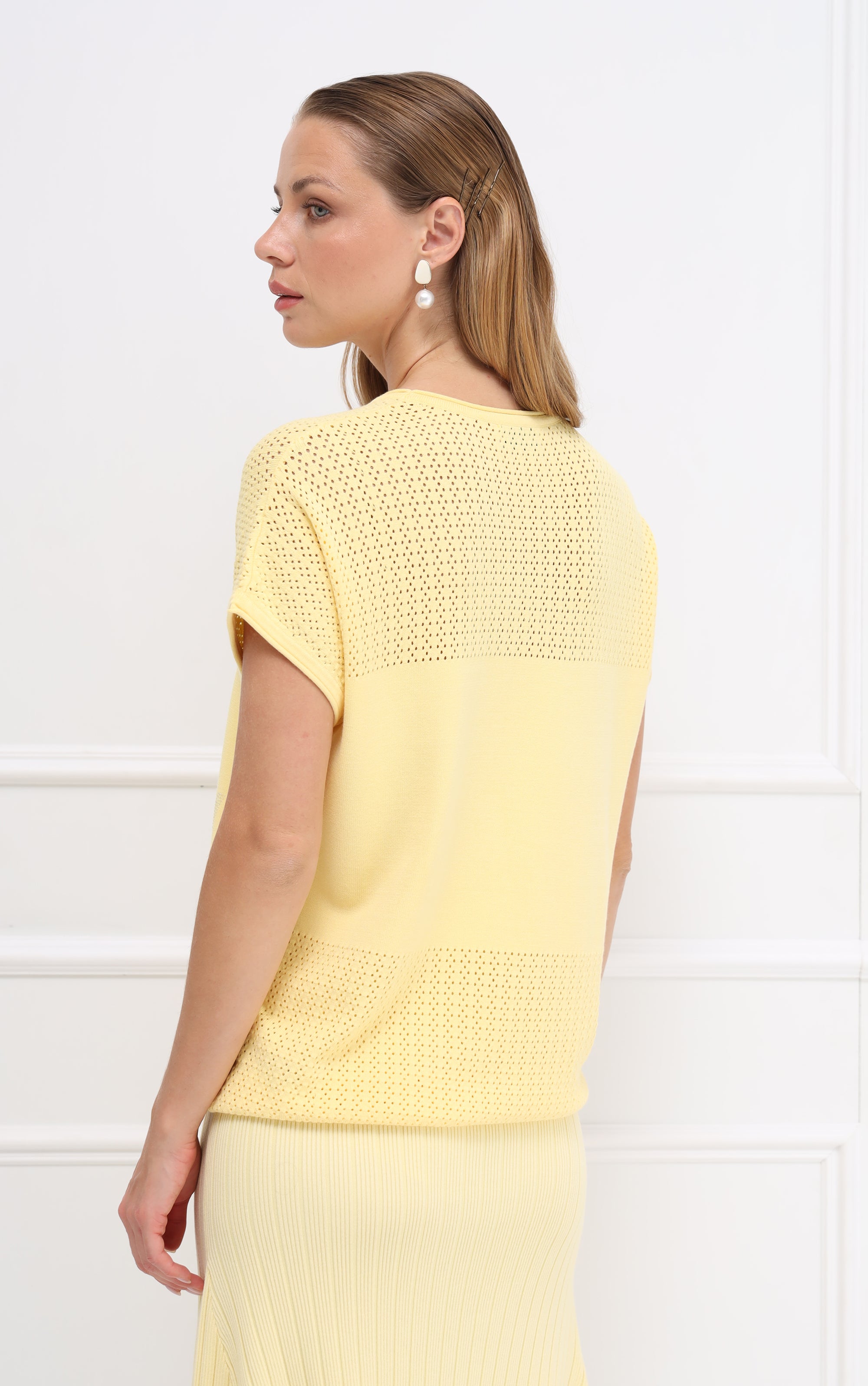 T-Shirt aus Strick mit Strassdetails