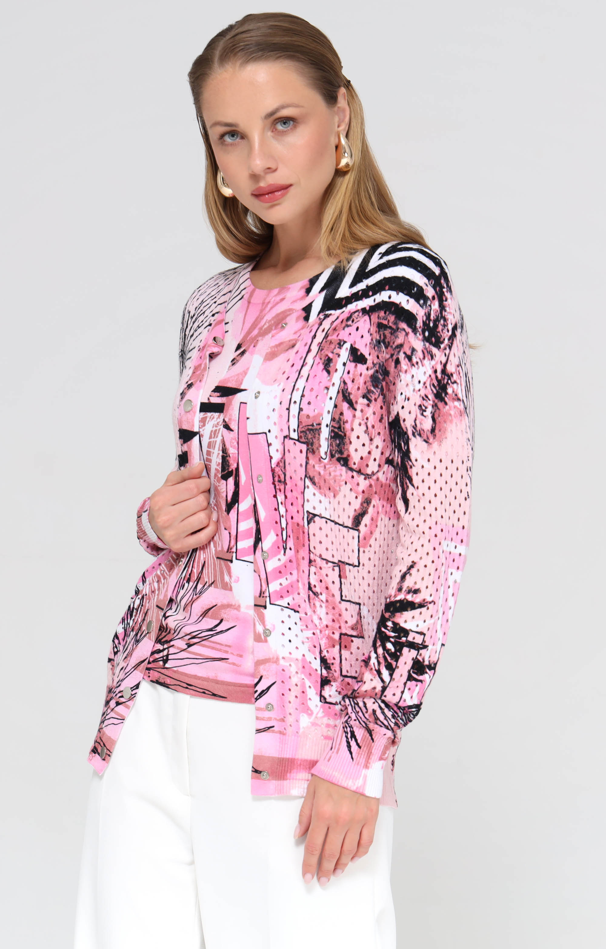 Twinset mit abstraktem Print