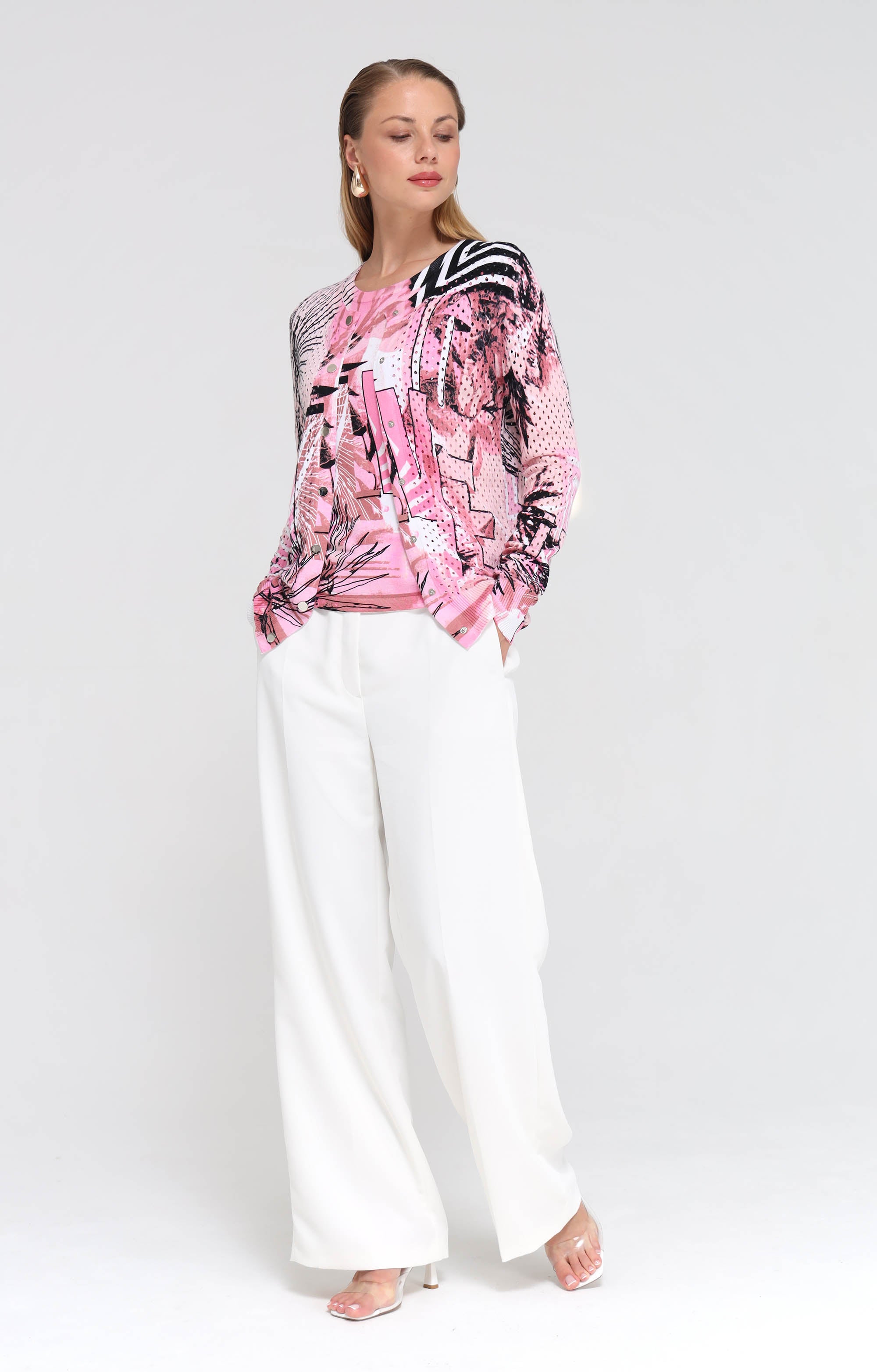 Twinset mit abstraktem Print