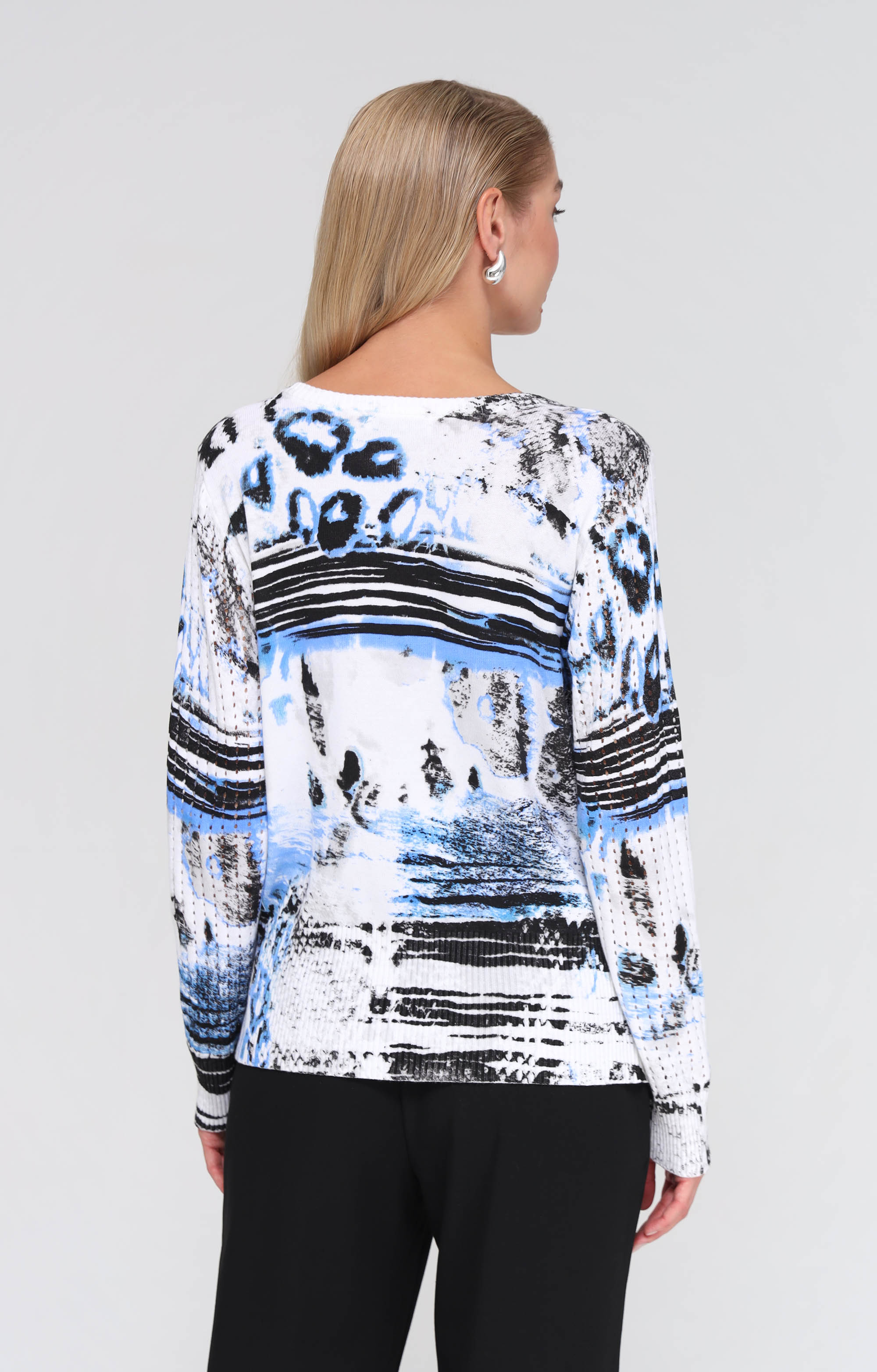Strickjacke mit abstraktem Print