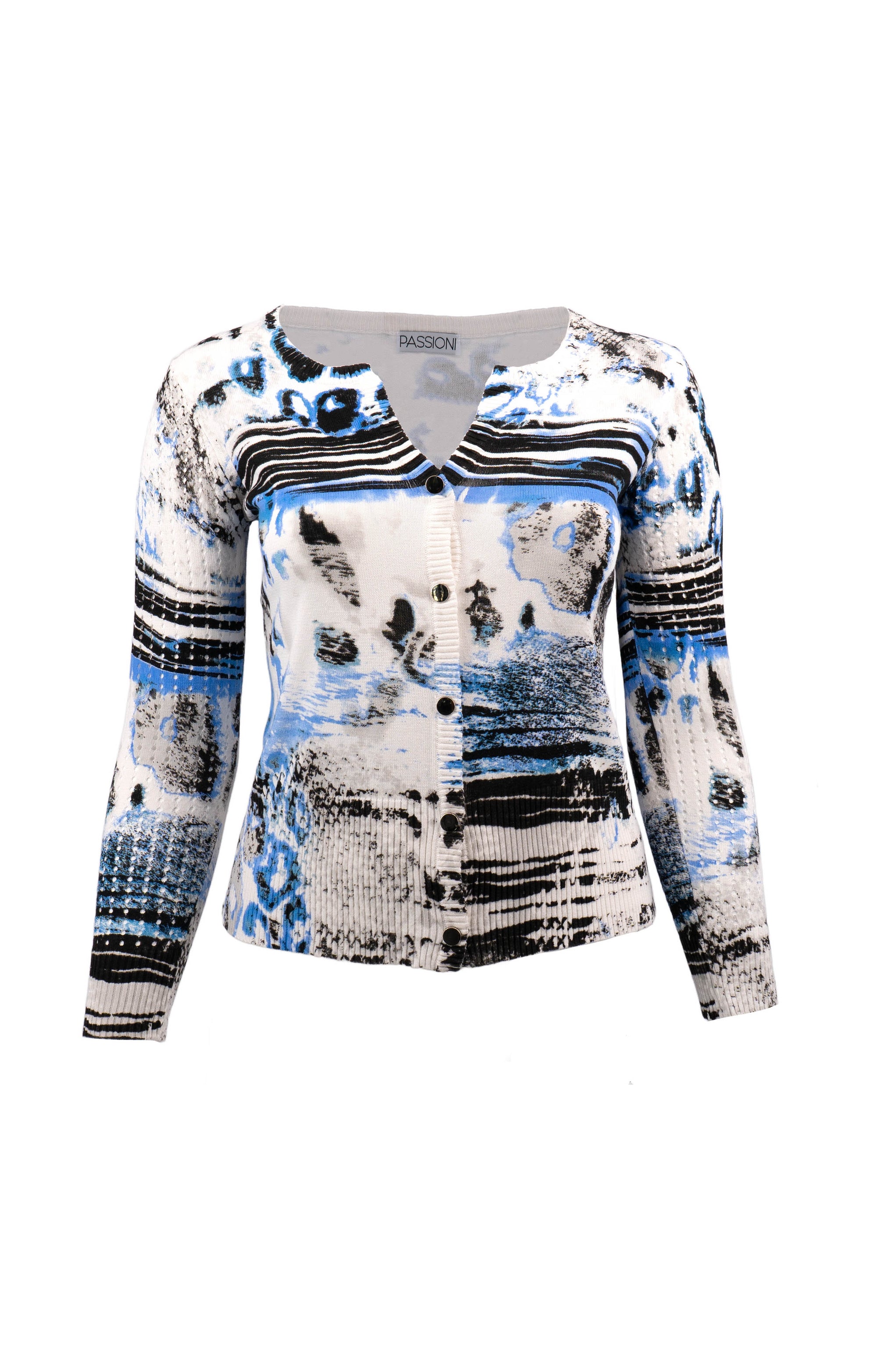 Strickjacke mit abstraktem Print