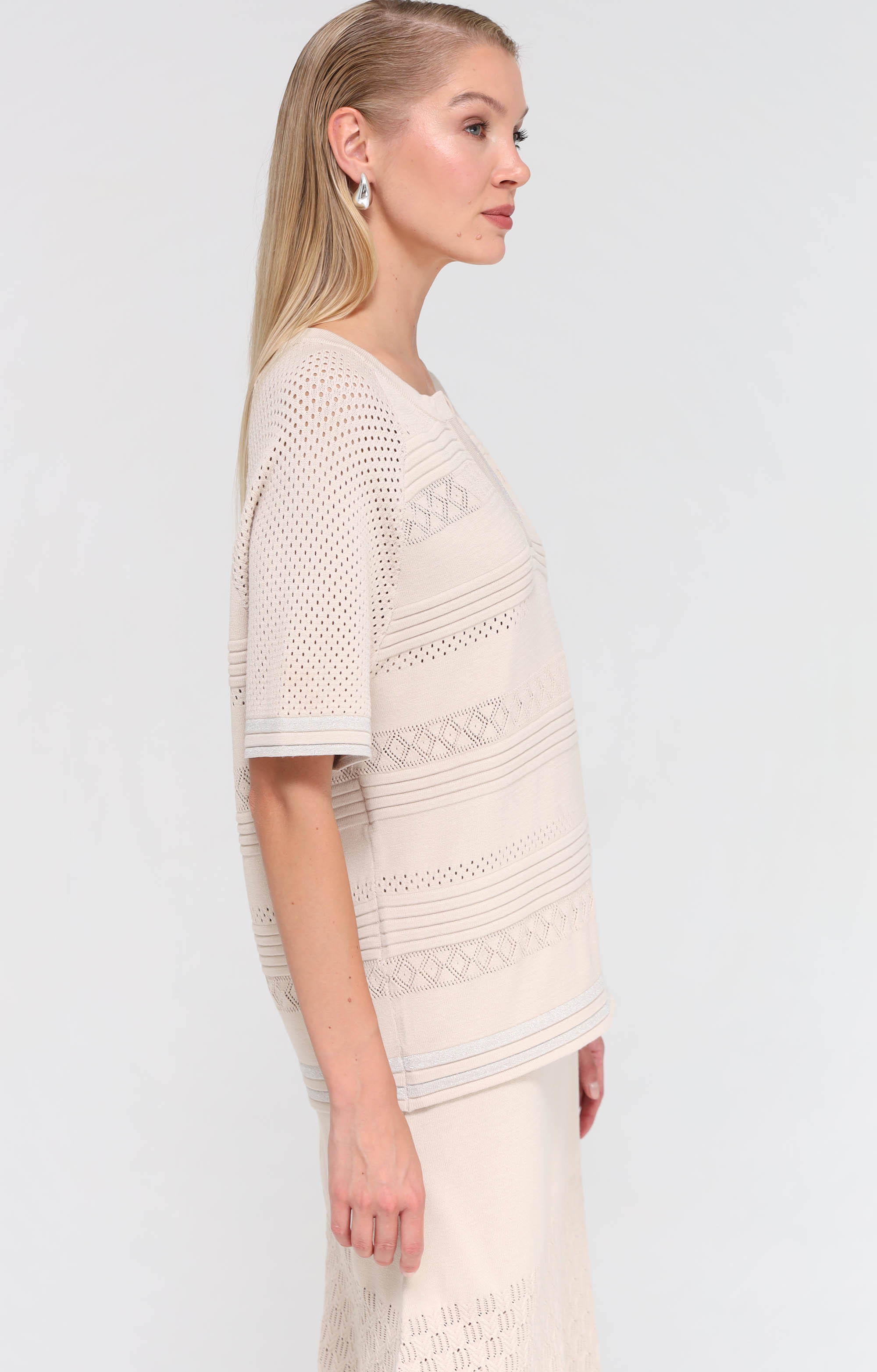 Oversize-T-Shirt mit Strassdetails