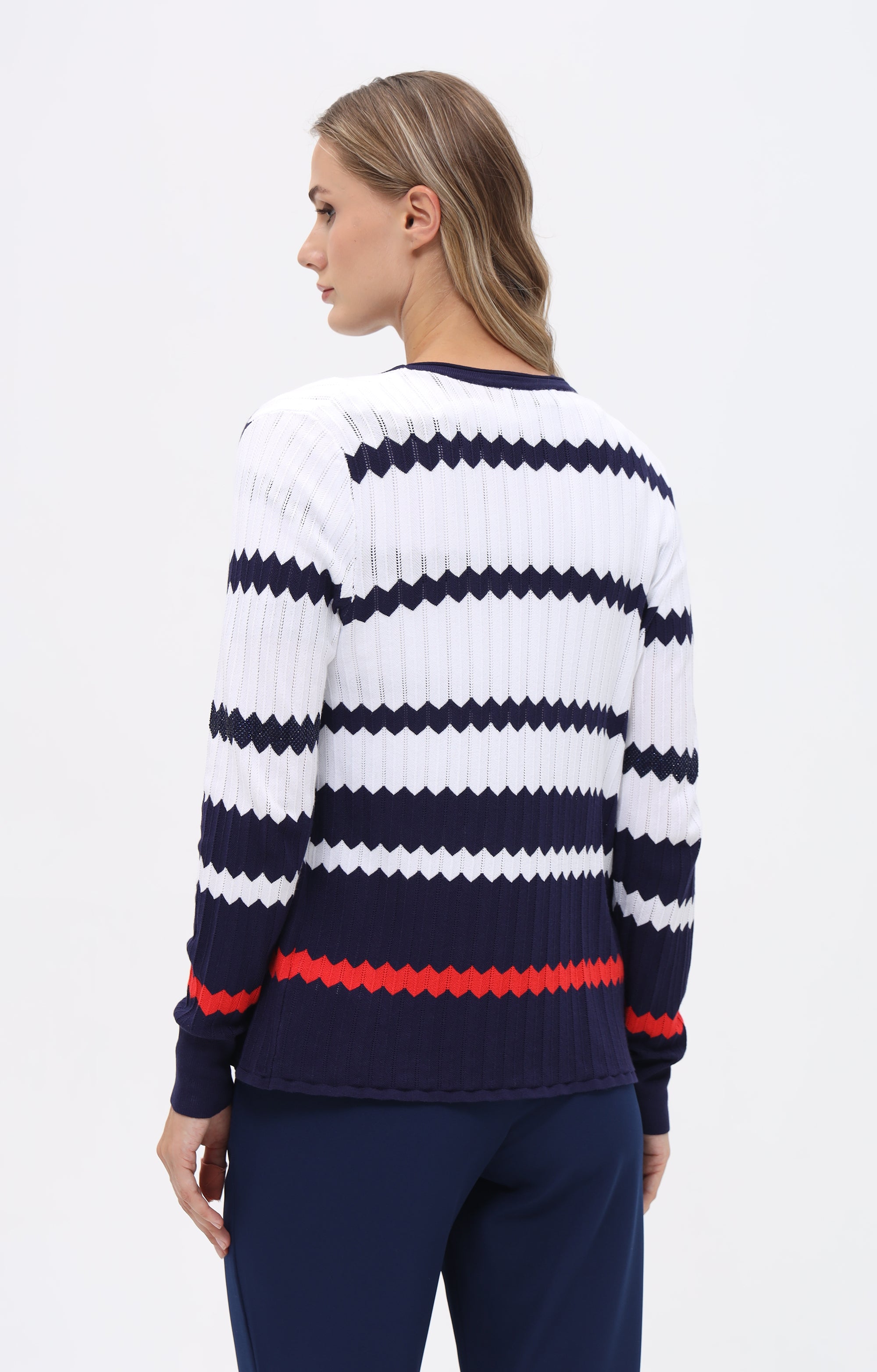 Twinset mit Zick-Zack-Streifen-Design