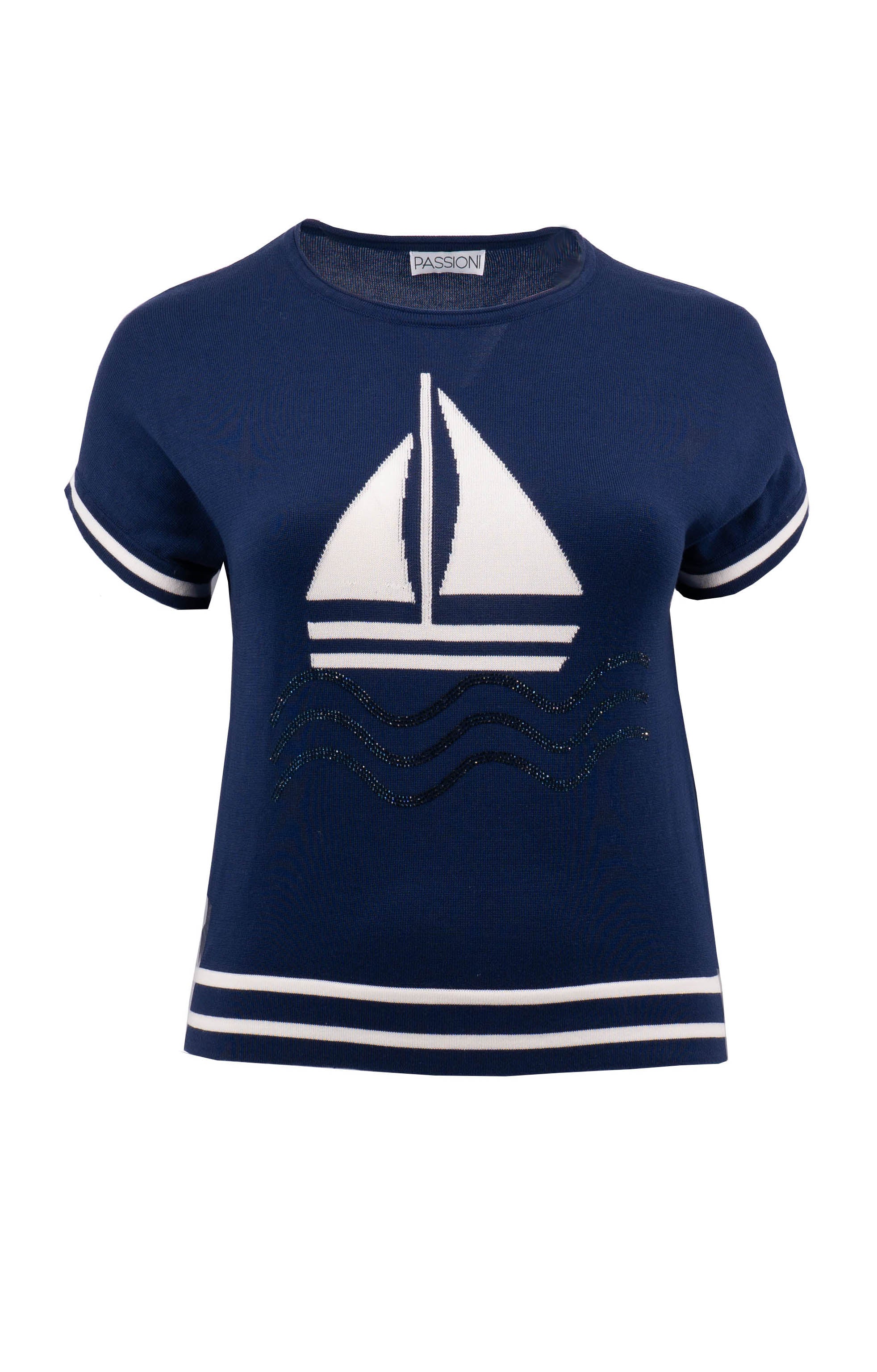 T-Shirt mit Segelboot-Motiv