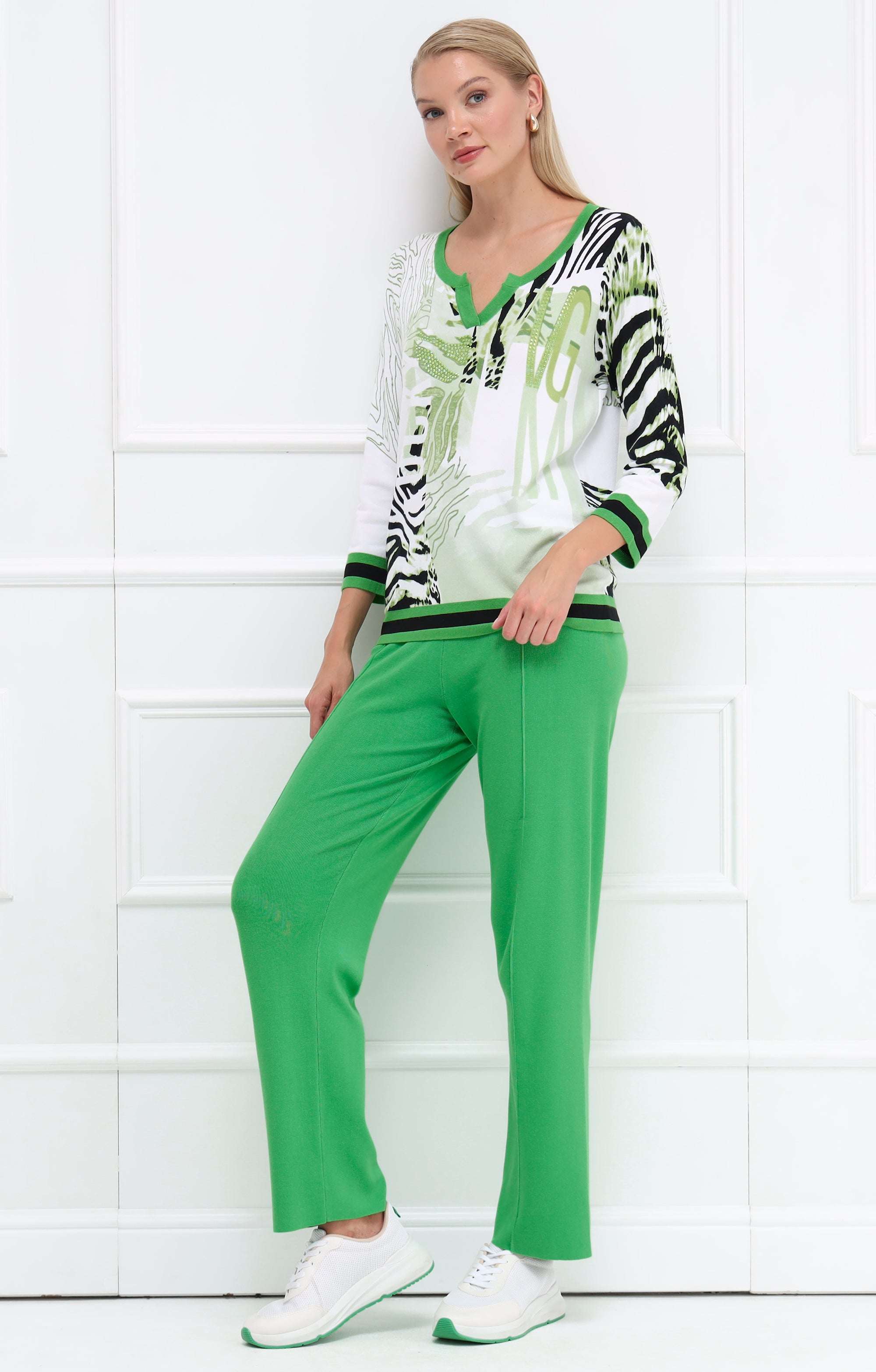 Pullover mit abstraktem Animal-Print