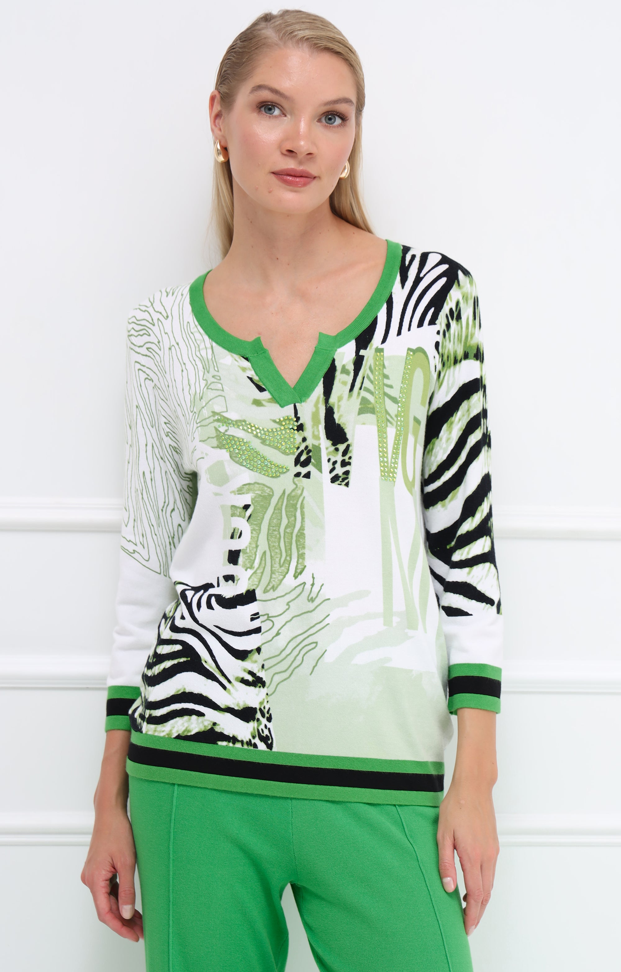 Pullover mit abstraktem Animal-Print