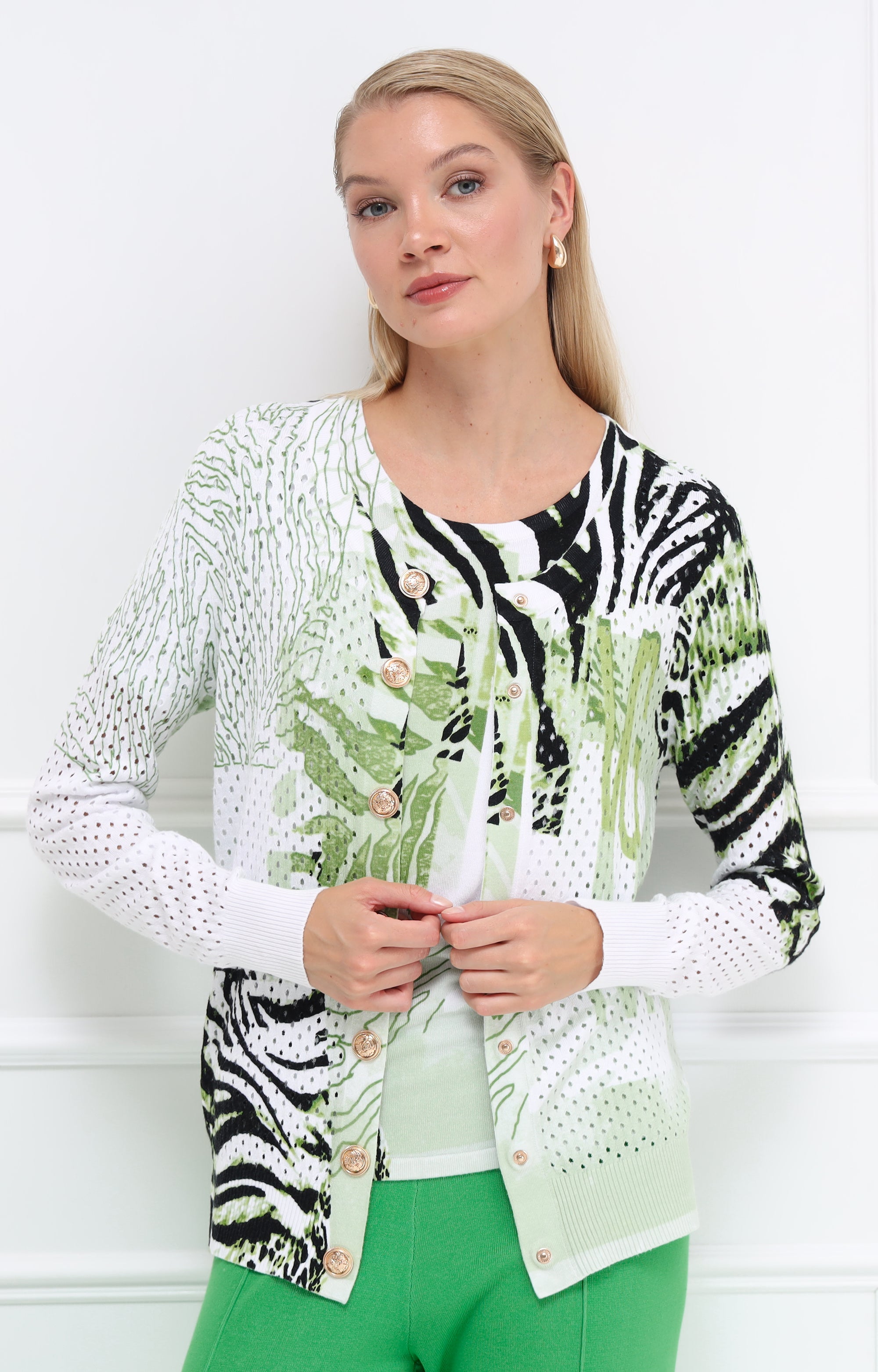 Twinset mit abstraktem Print