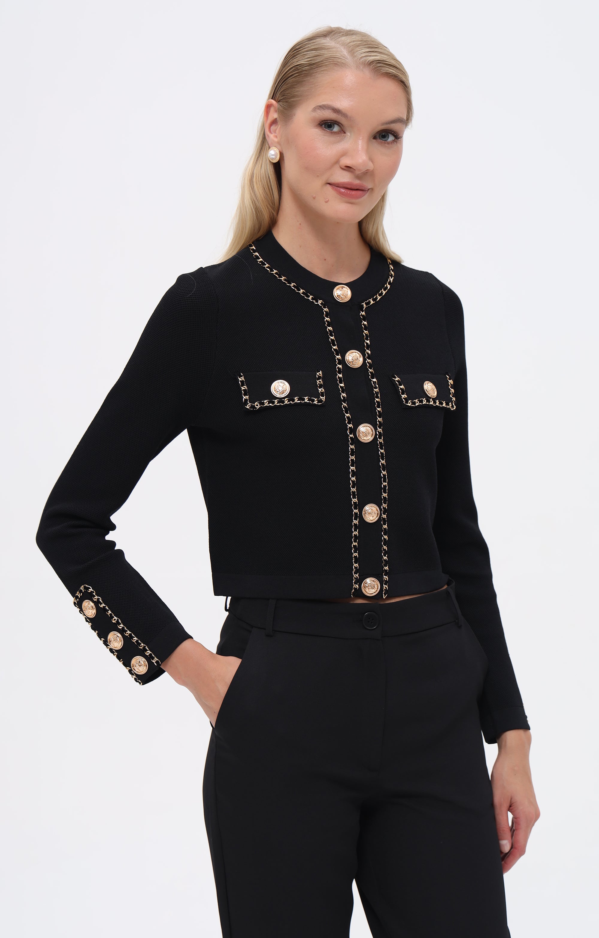 Cardigan mit Kettendetails