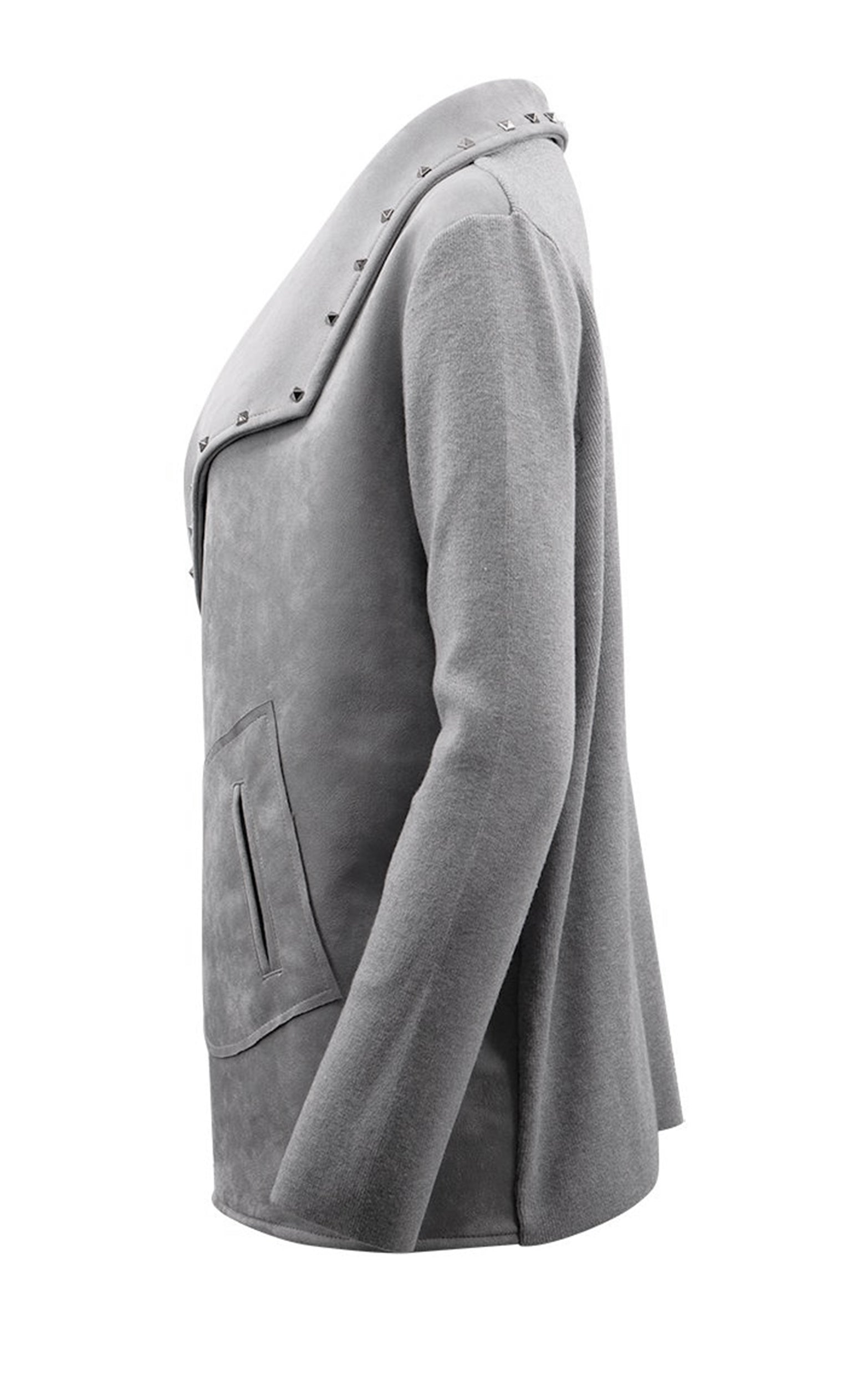 Jacke im Bikerstil mit Faux-Wildleder-Front