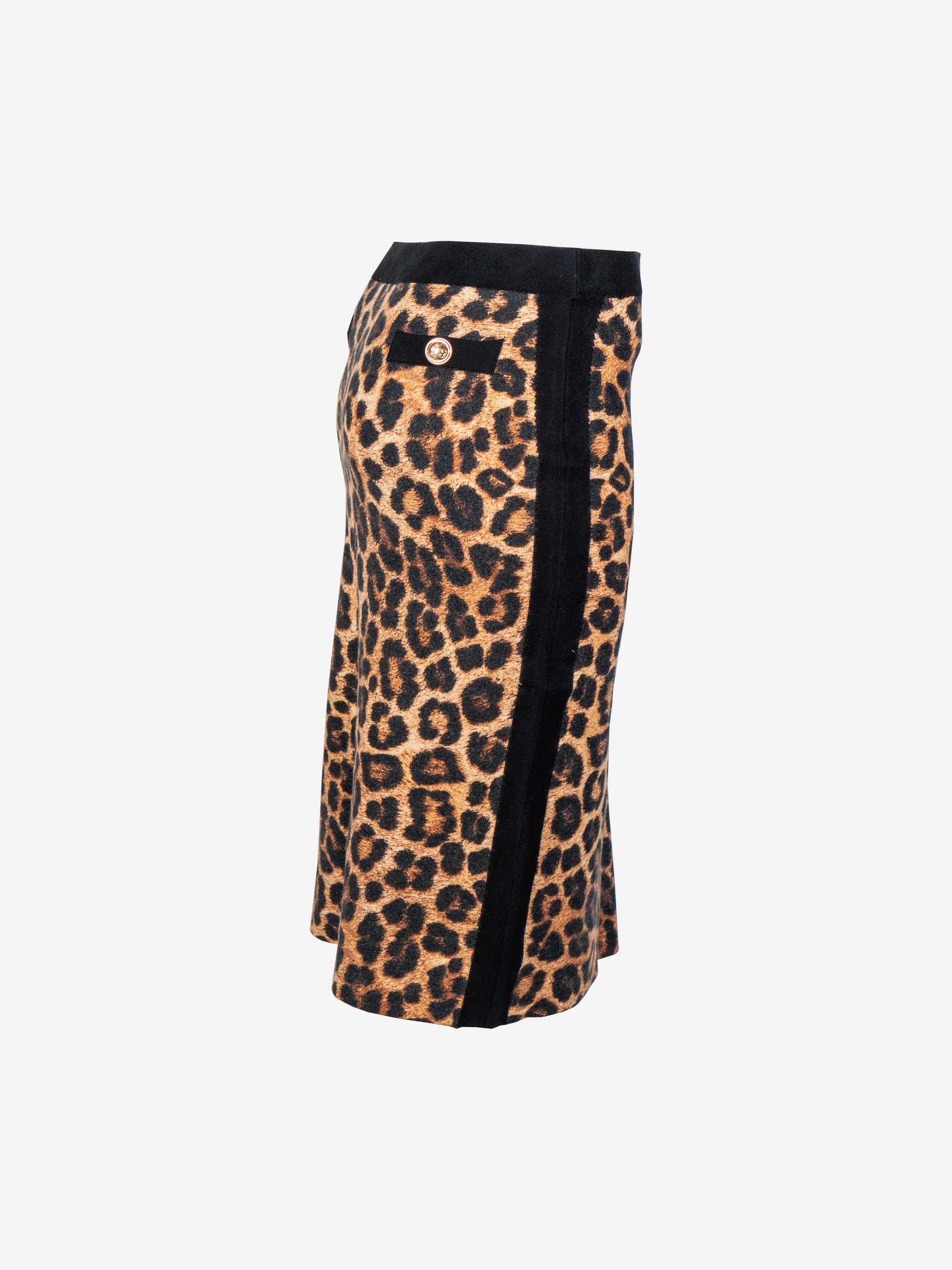 Midi-Strickrock mit Animalprint