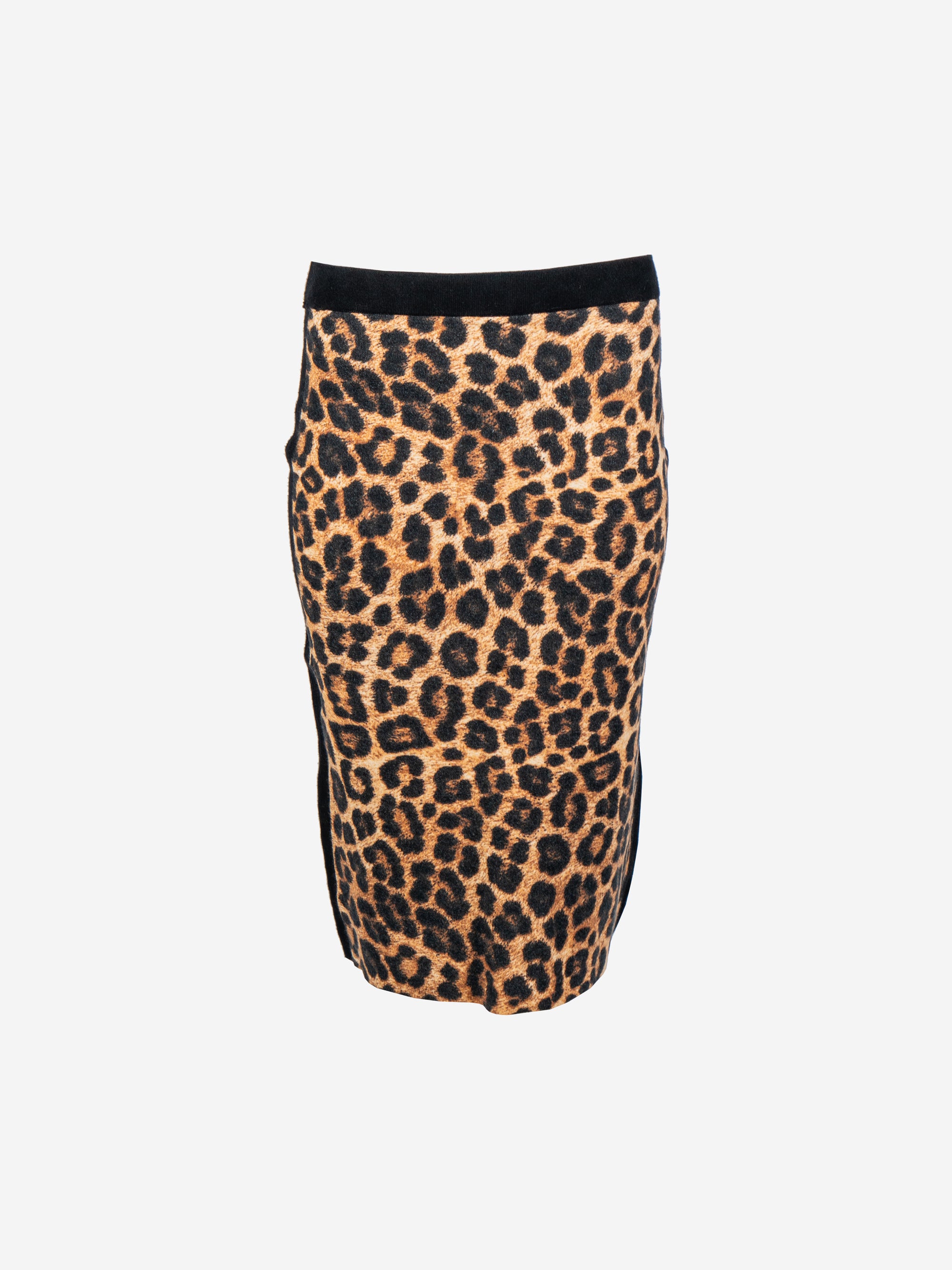 Midi-Strickrock mit Animalprint