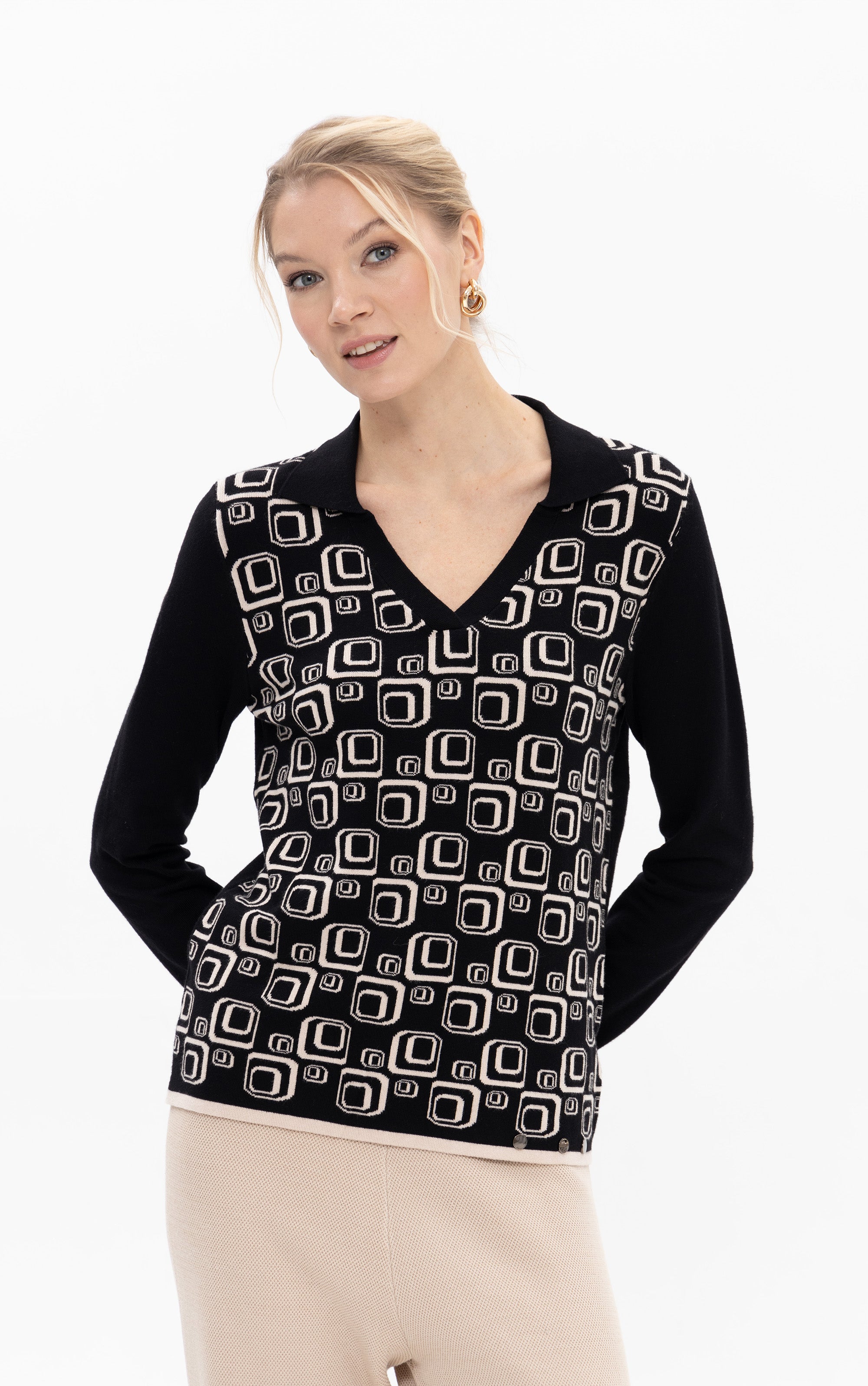 Pullover mit Polokragen