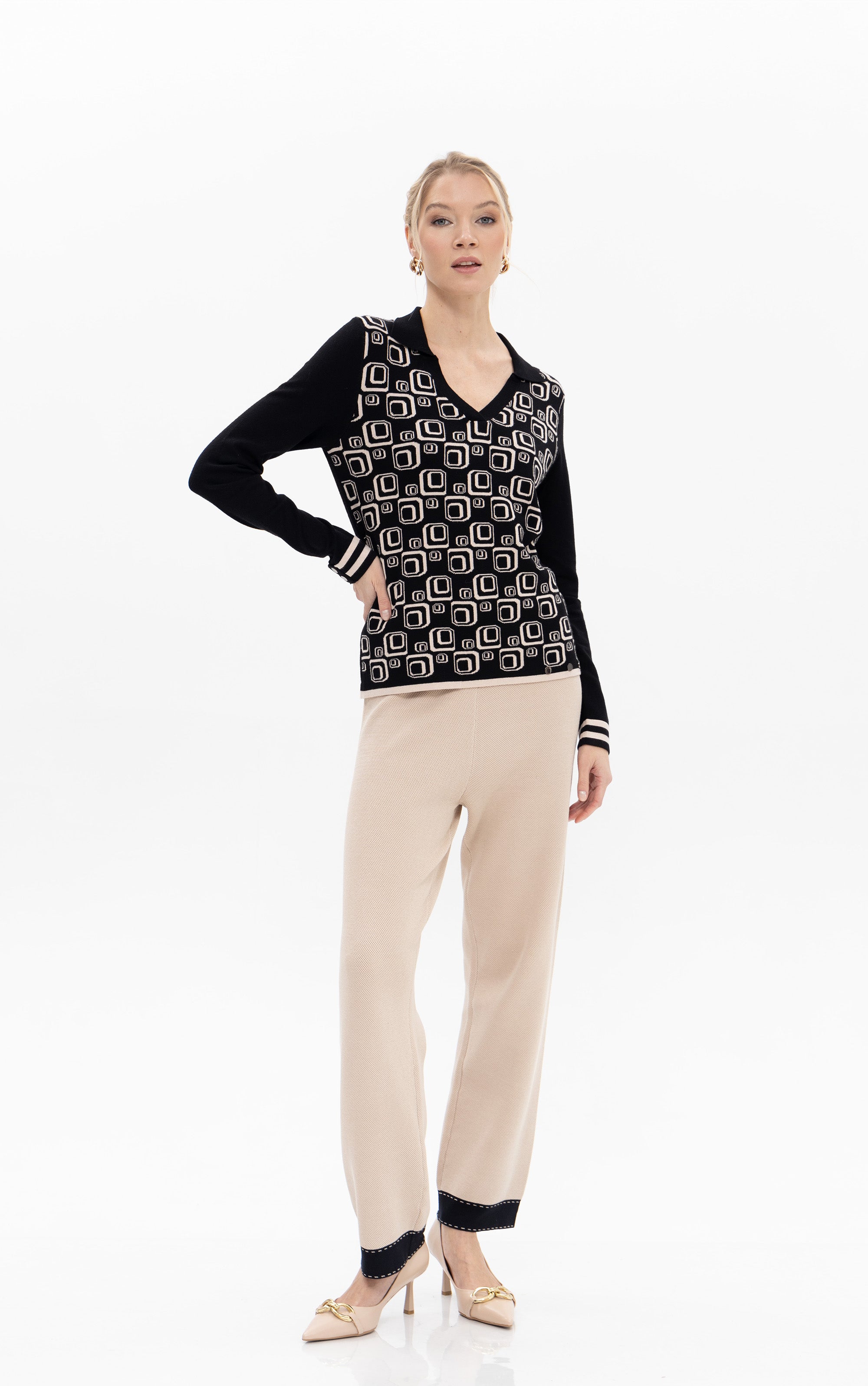 Pullover mit Polokragen