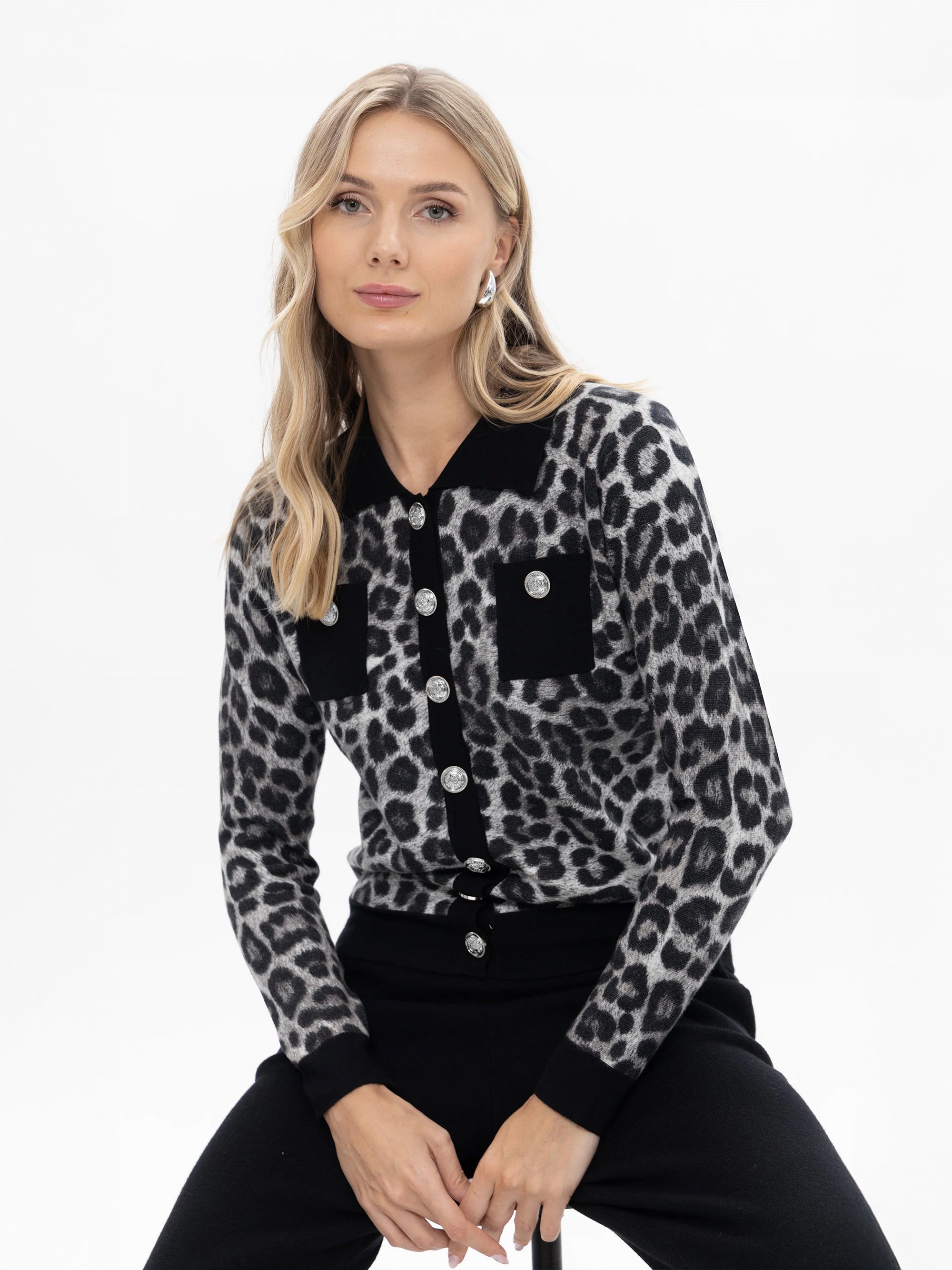 Cardigan Jacke im Animalprint