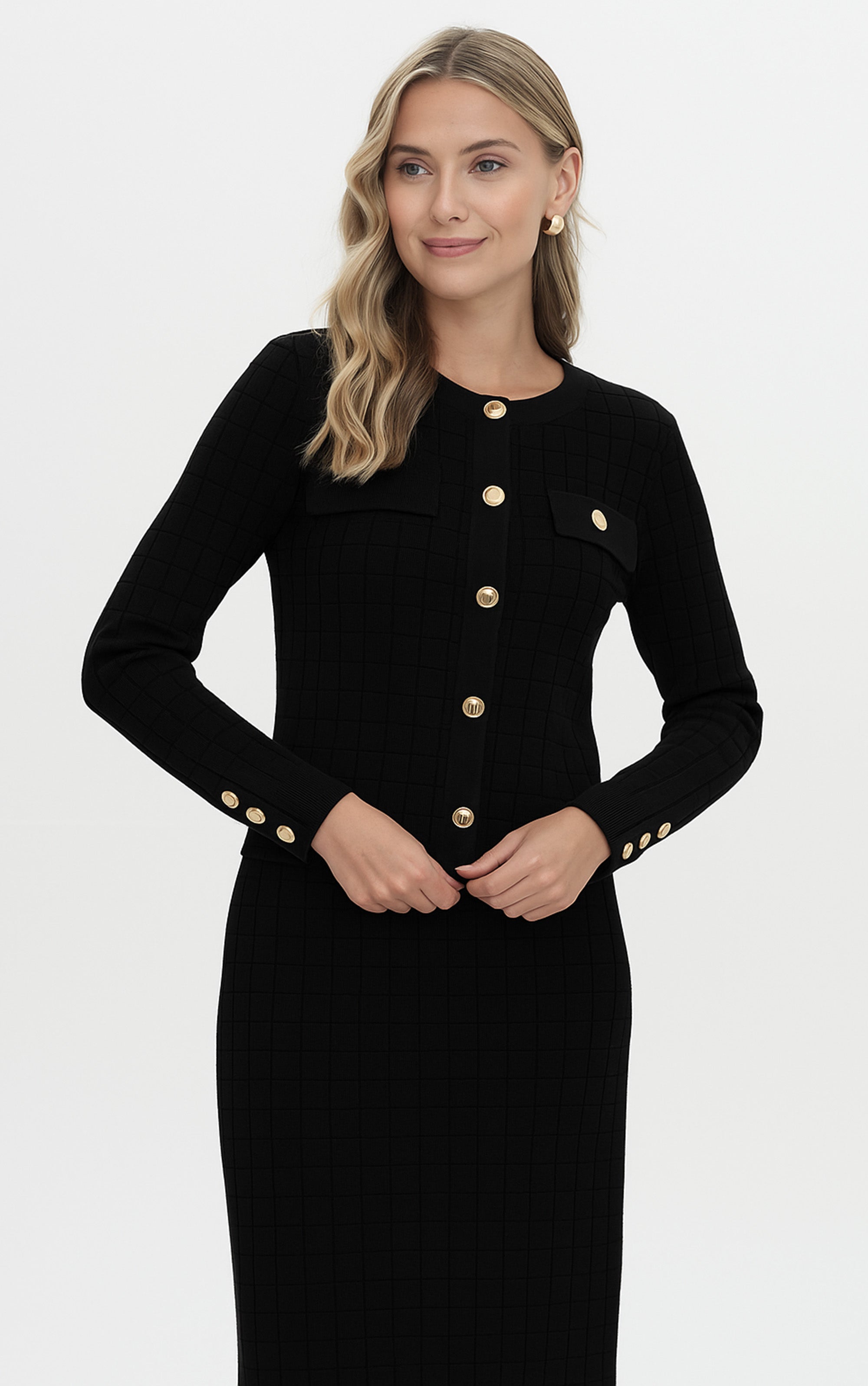 Cardigan mit aufgesetzten Taschen