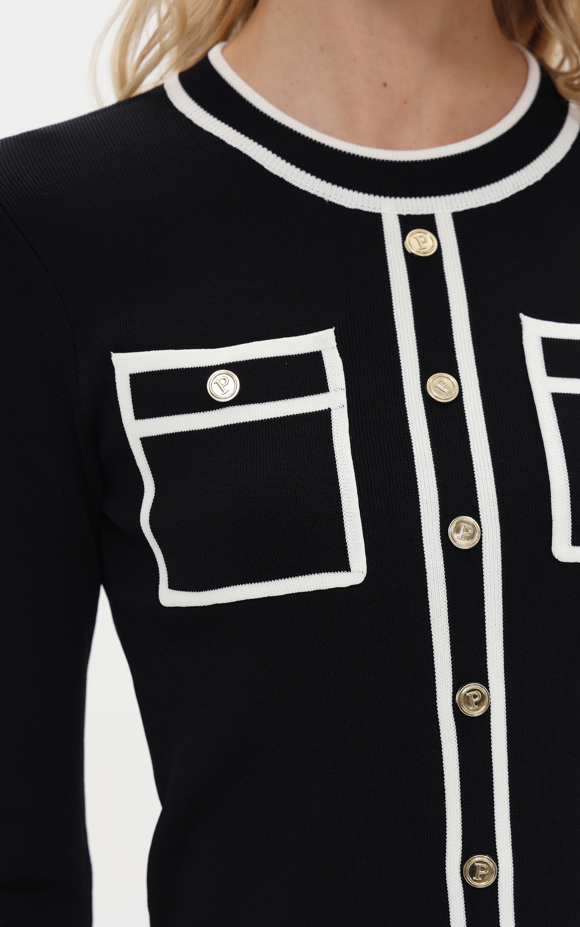 Cropped Pullover mit Kontraststreifen