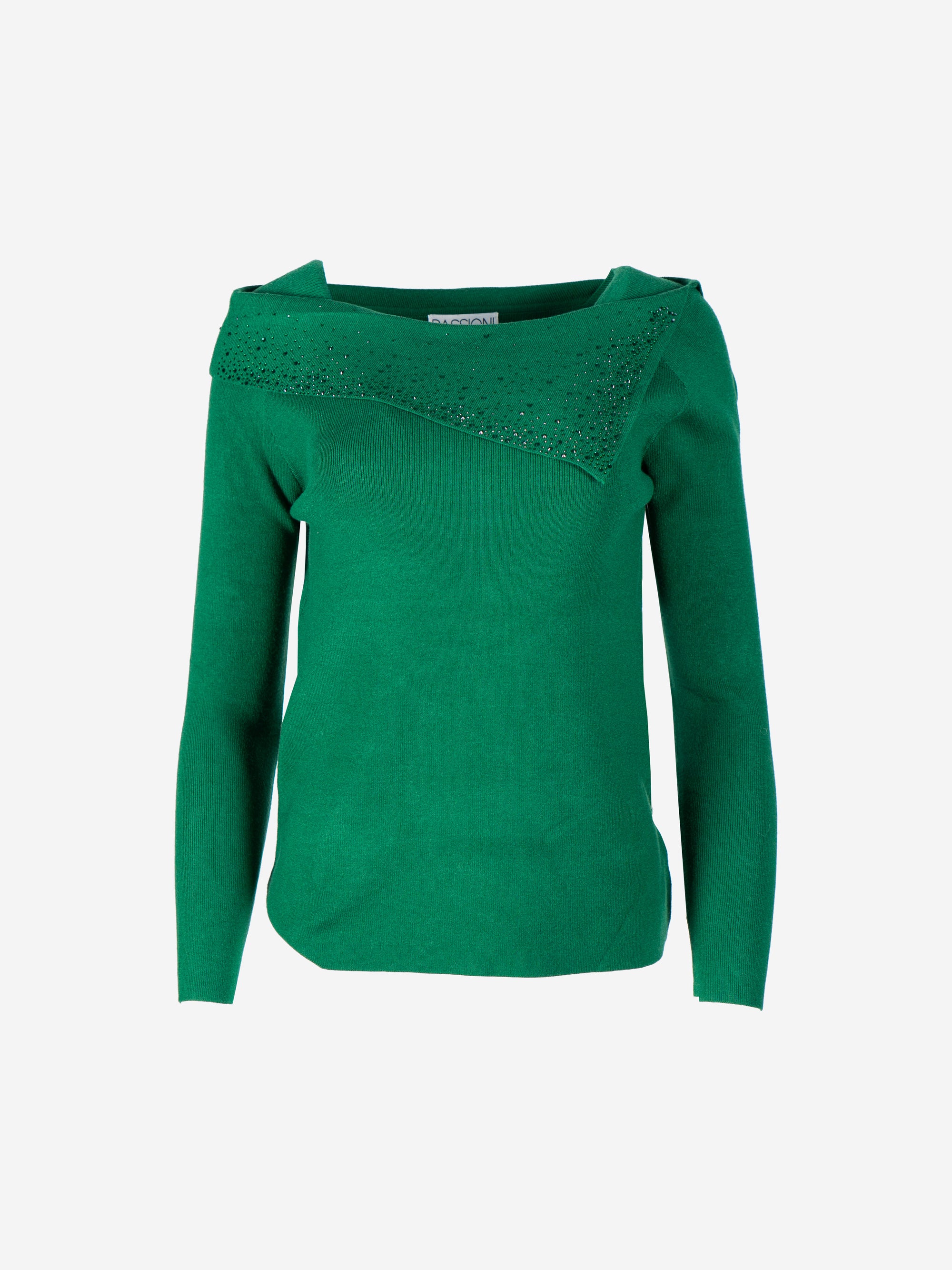 Off-Shoulder-Pullover mit Umschlagkragen