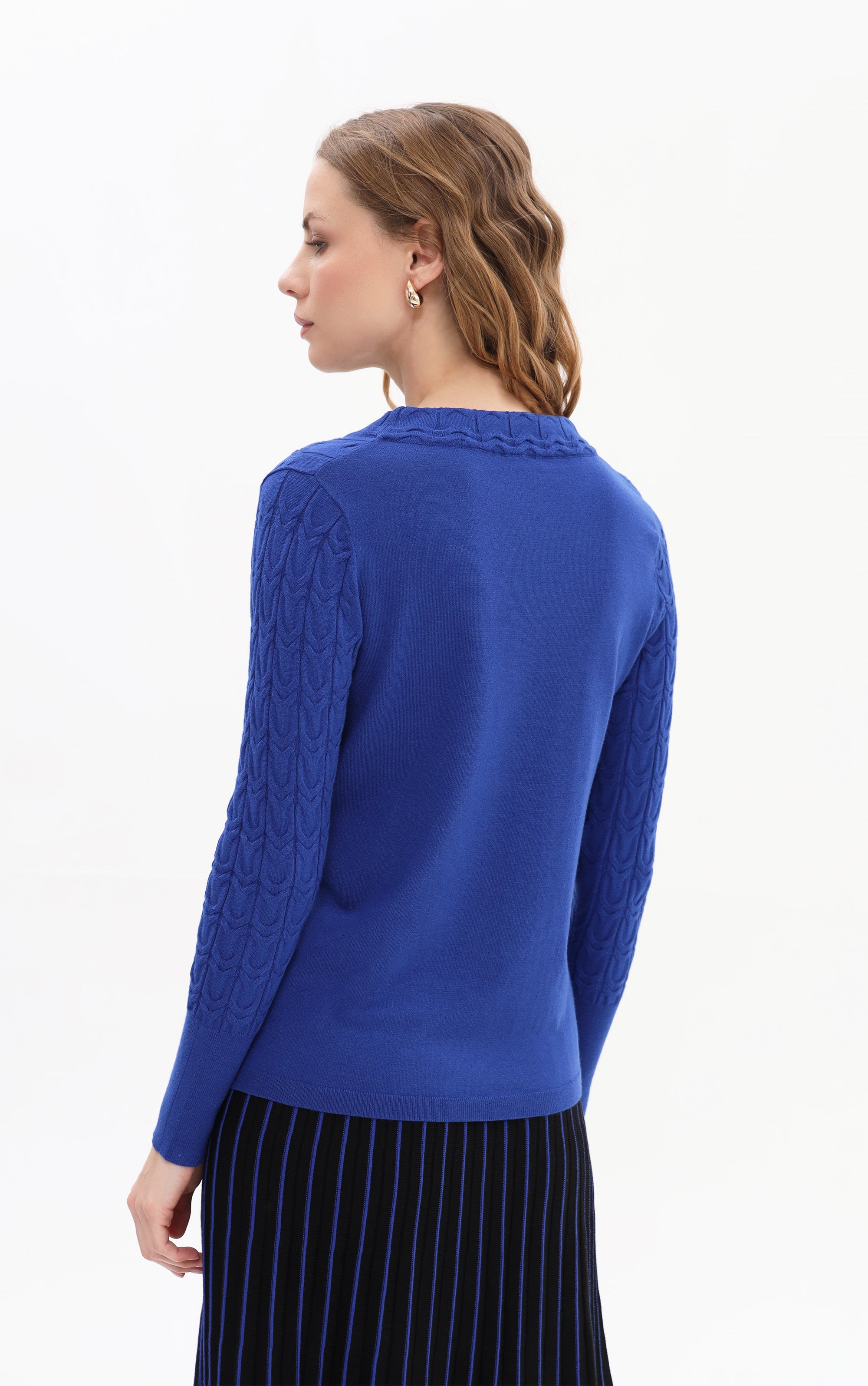 Pullover aus Strukturstrick mit Strass