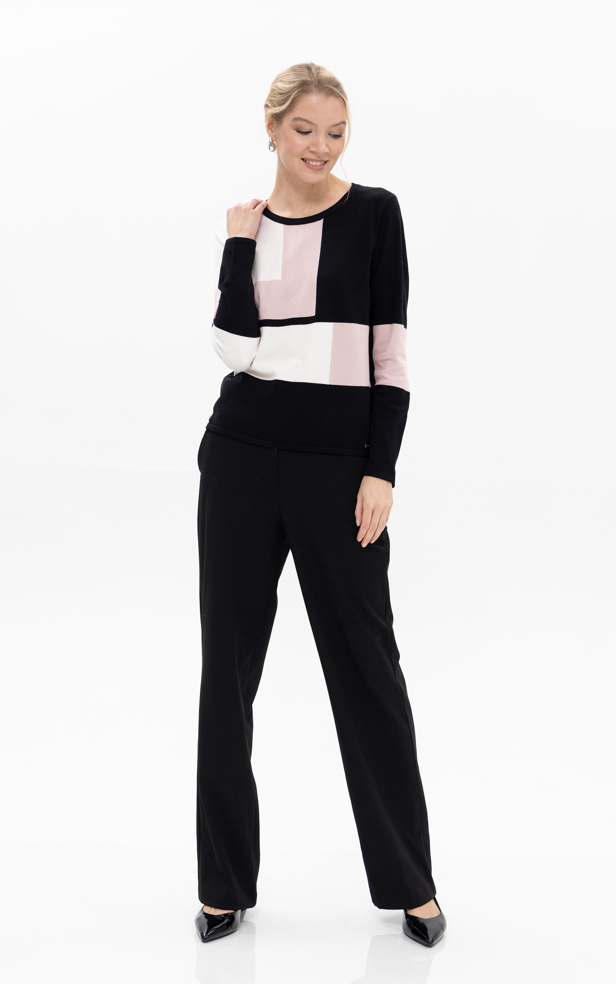 Pullover im Farbblock-Design