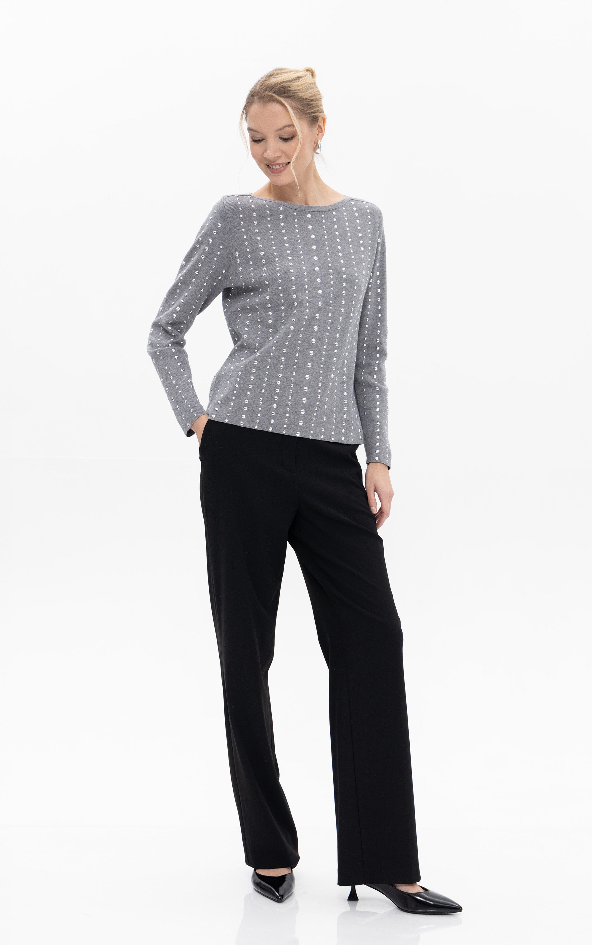 Strickpullover mit Nieten
