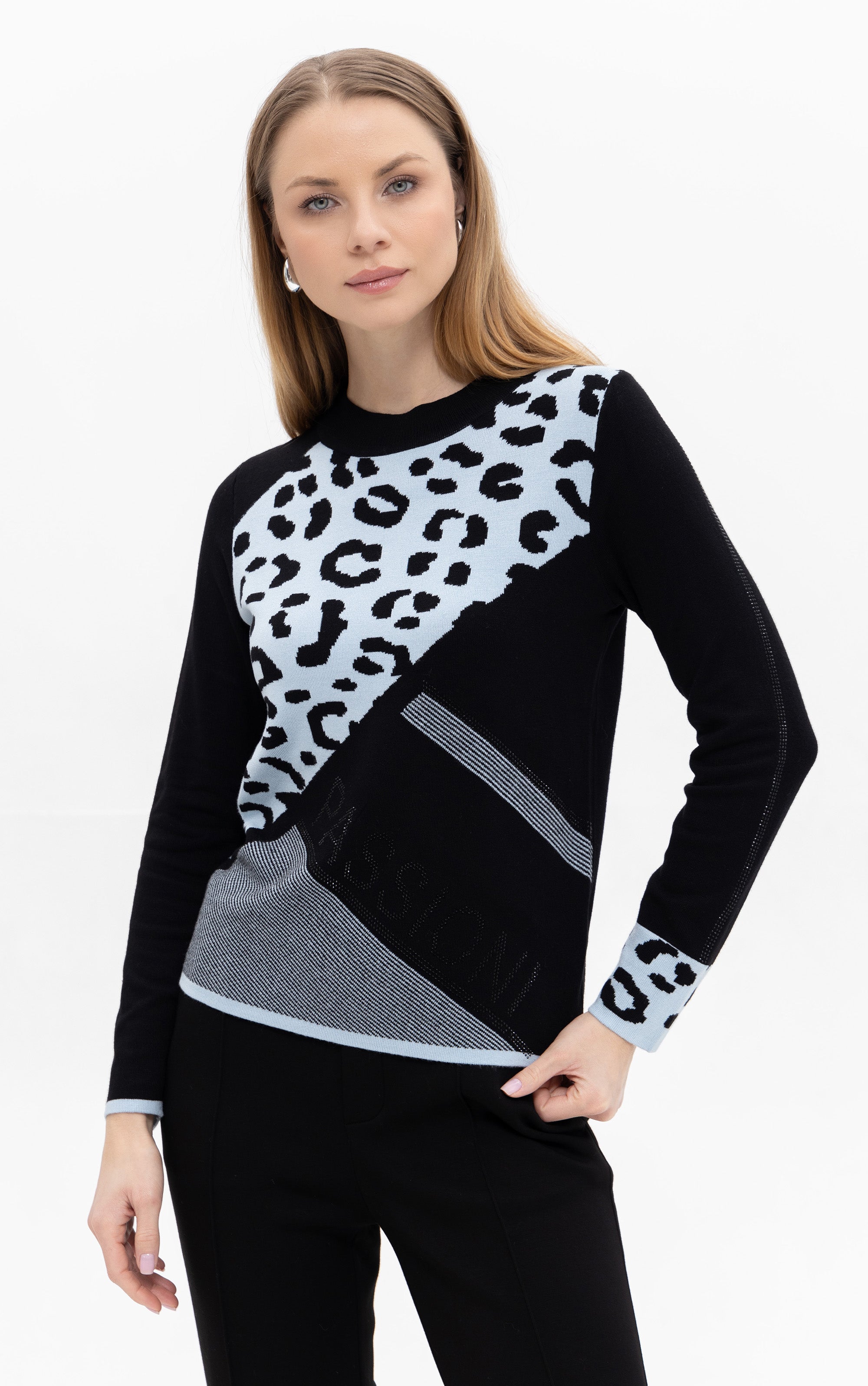 Pullover im Colorblock mit Strassdetails