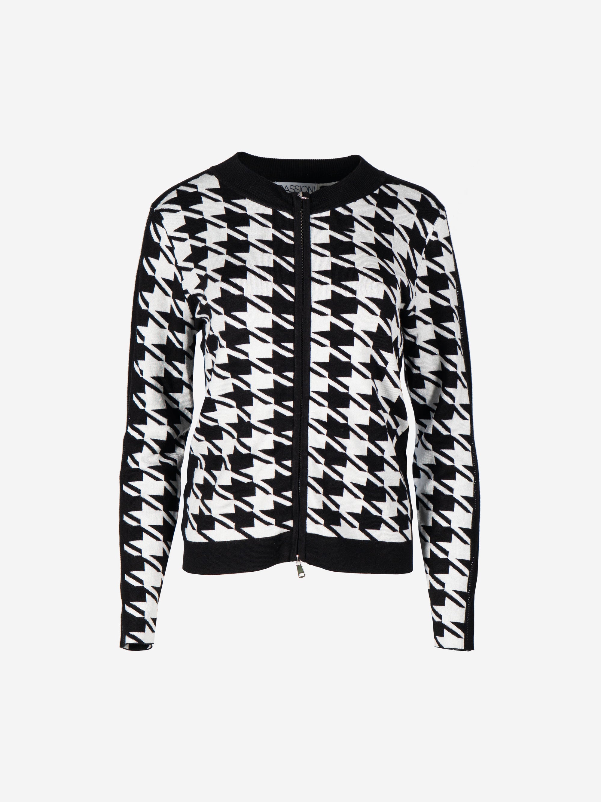 Cardigan mit Hahnentrittmuster