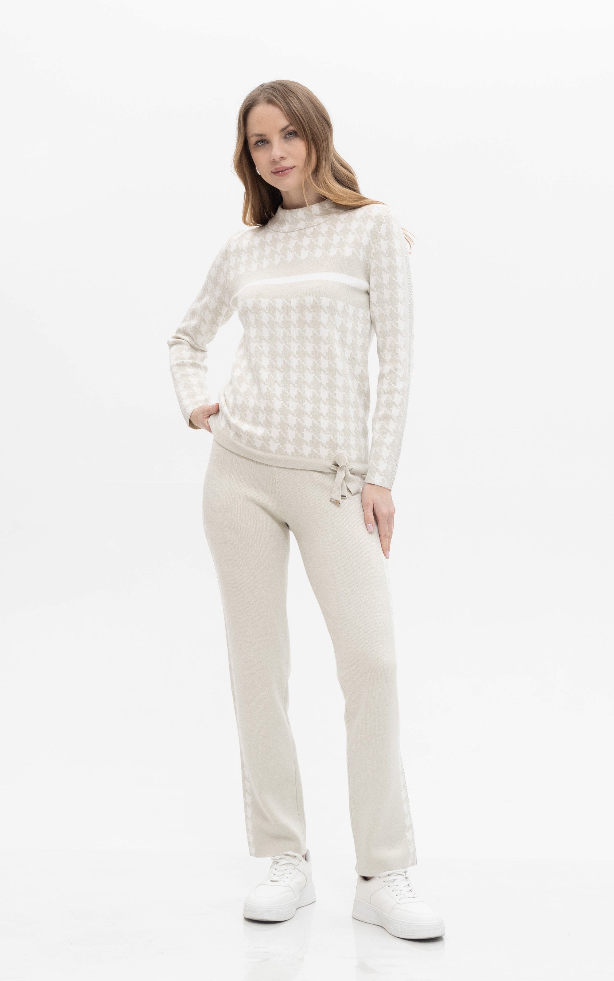 Strickhose mit Hahnentritt-Muster