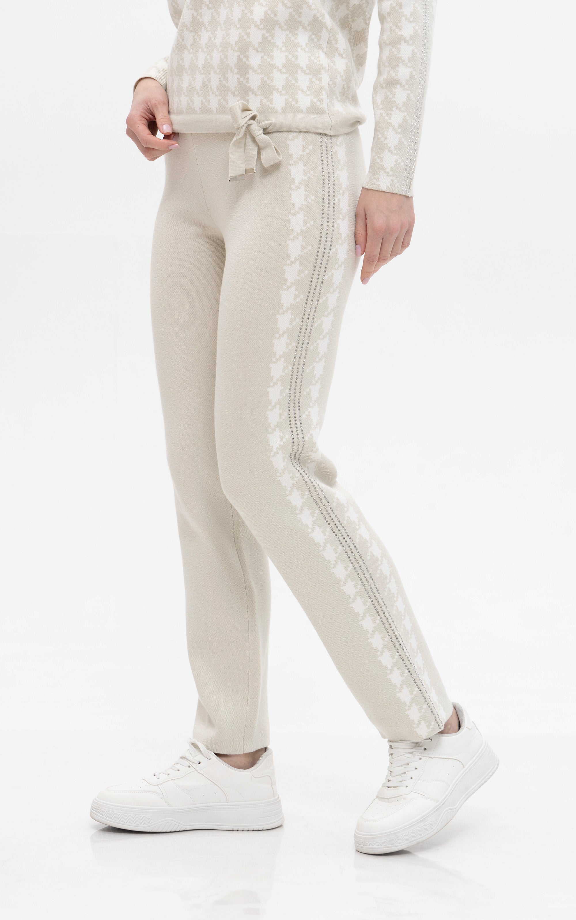 Strickhose mit Hahnentritt-Muster