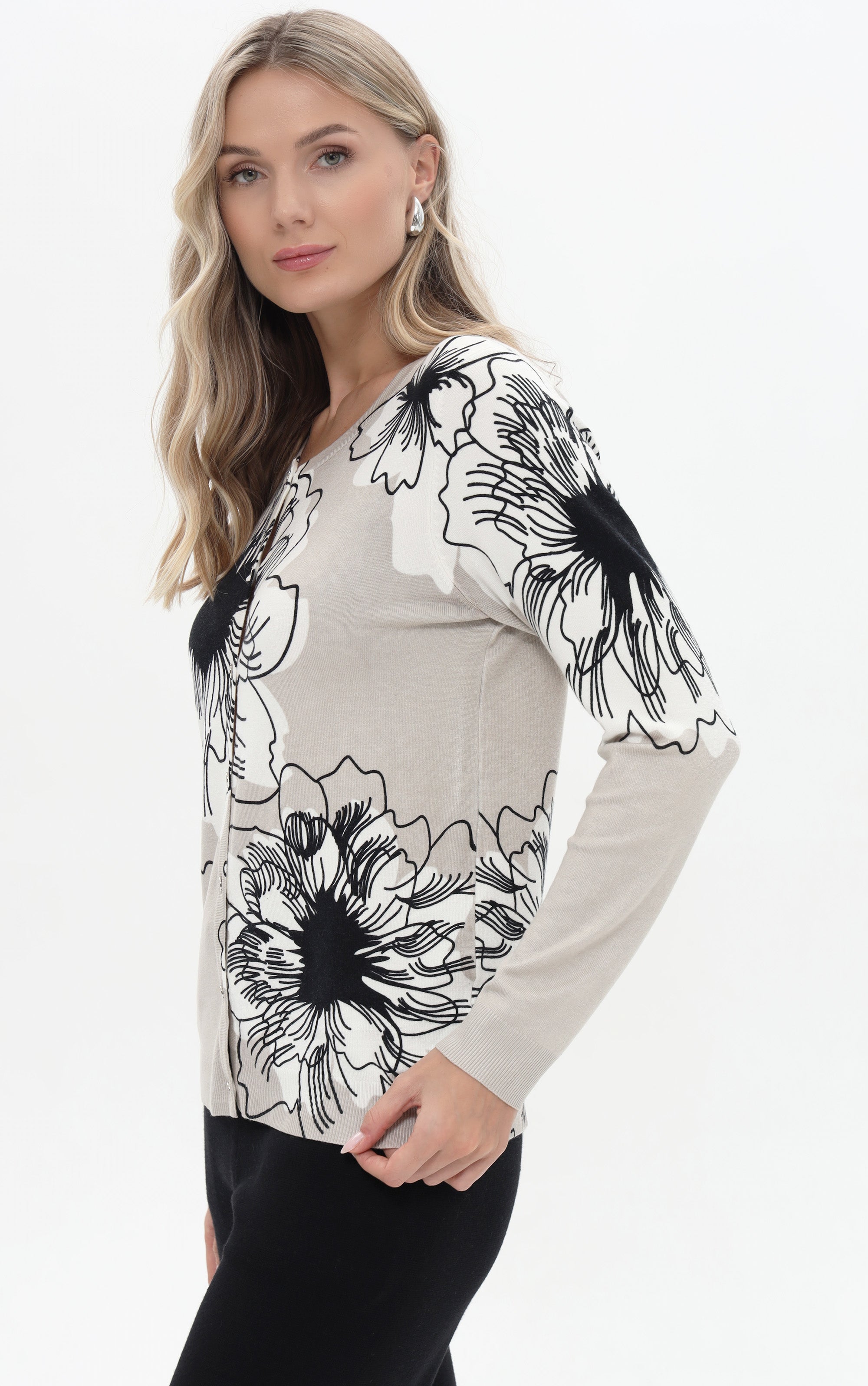 Twinset mit grafischem Blumenprint