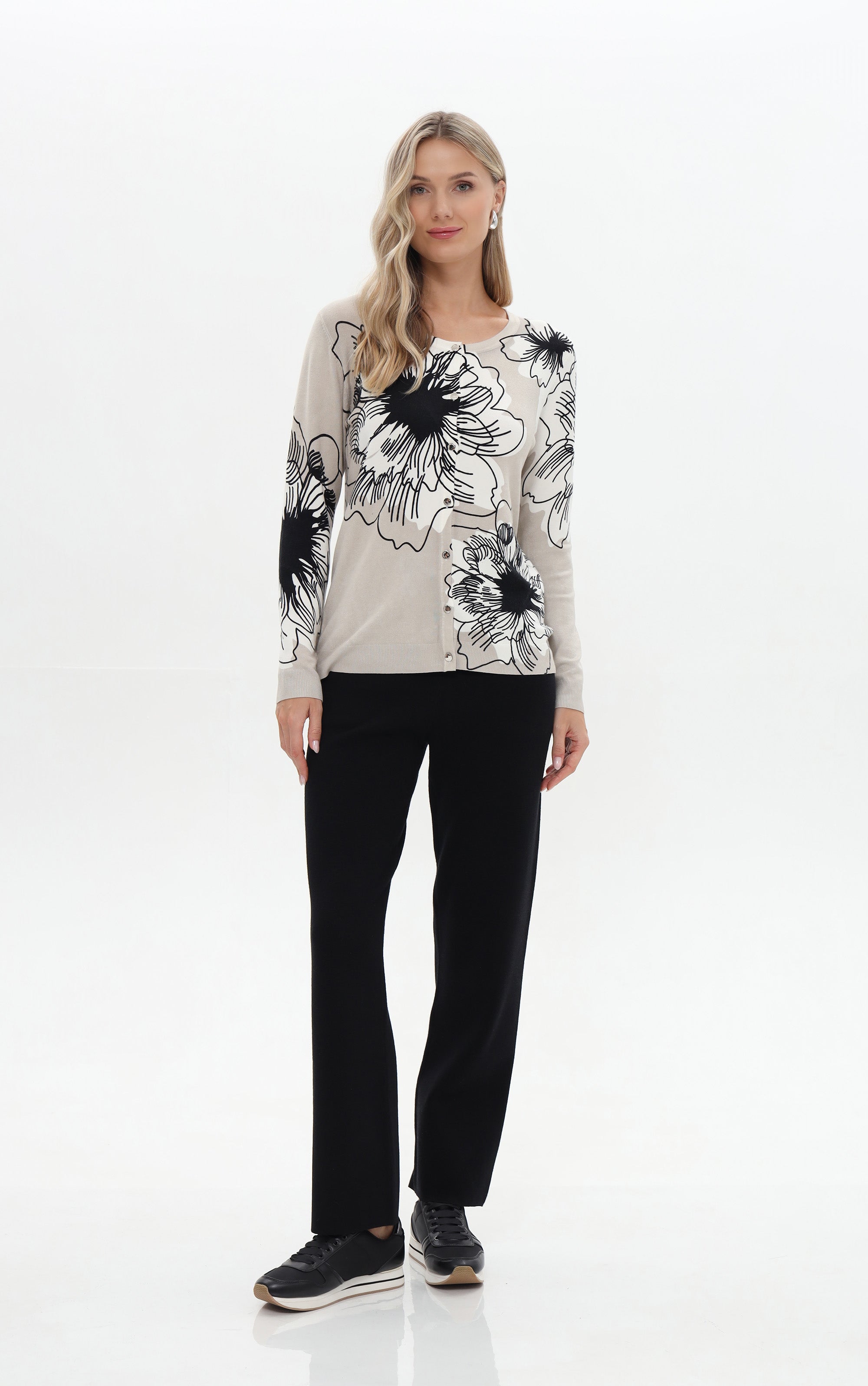 Twinset mit grafischem Blumenprint