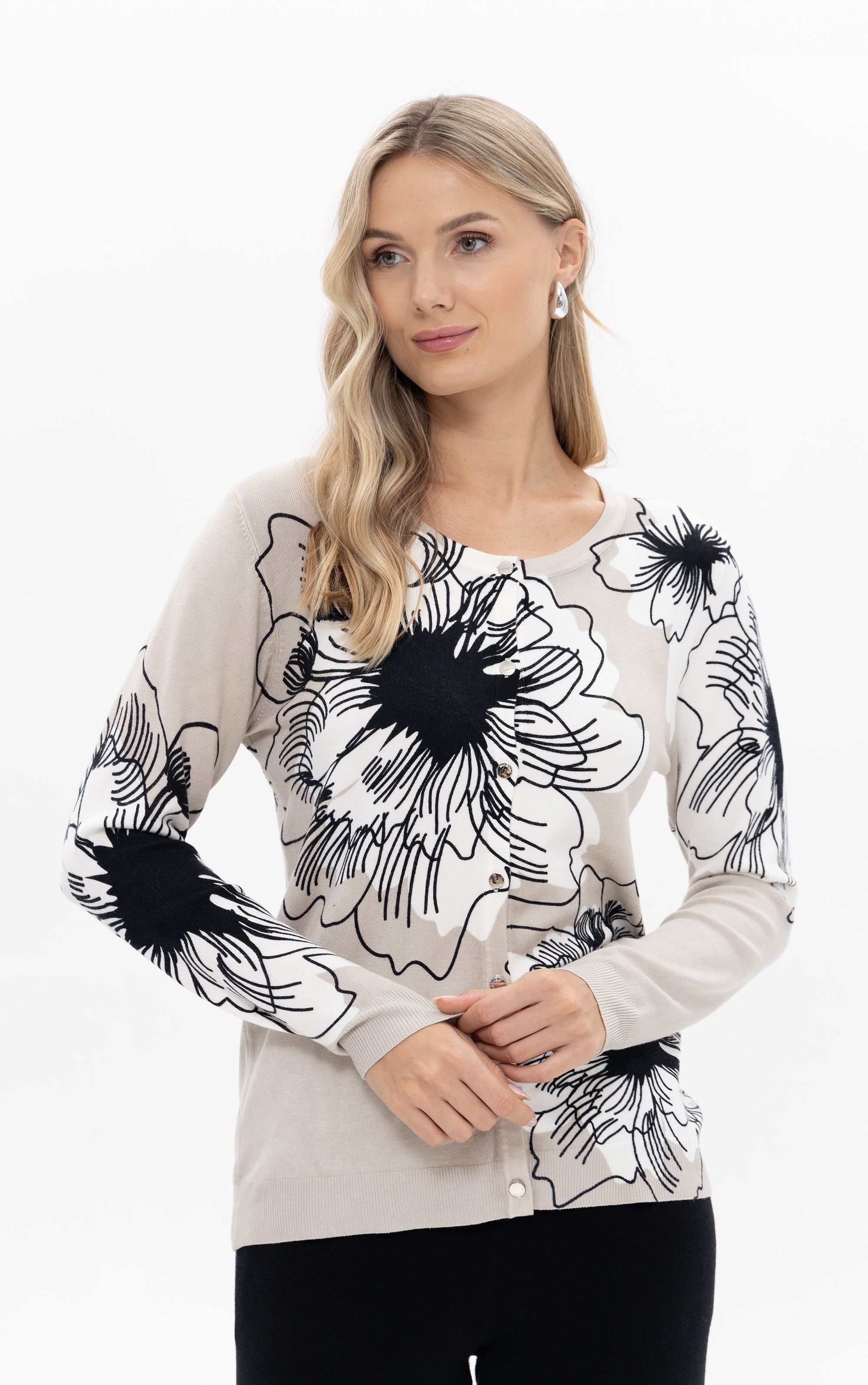 Twinset mit grafischem Blumenprint