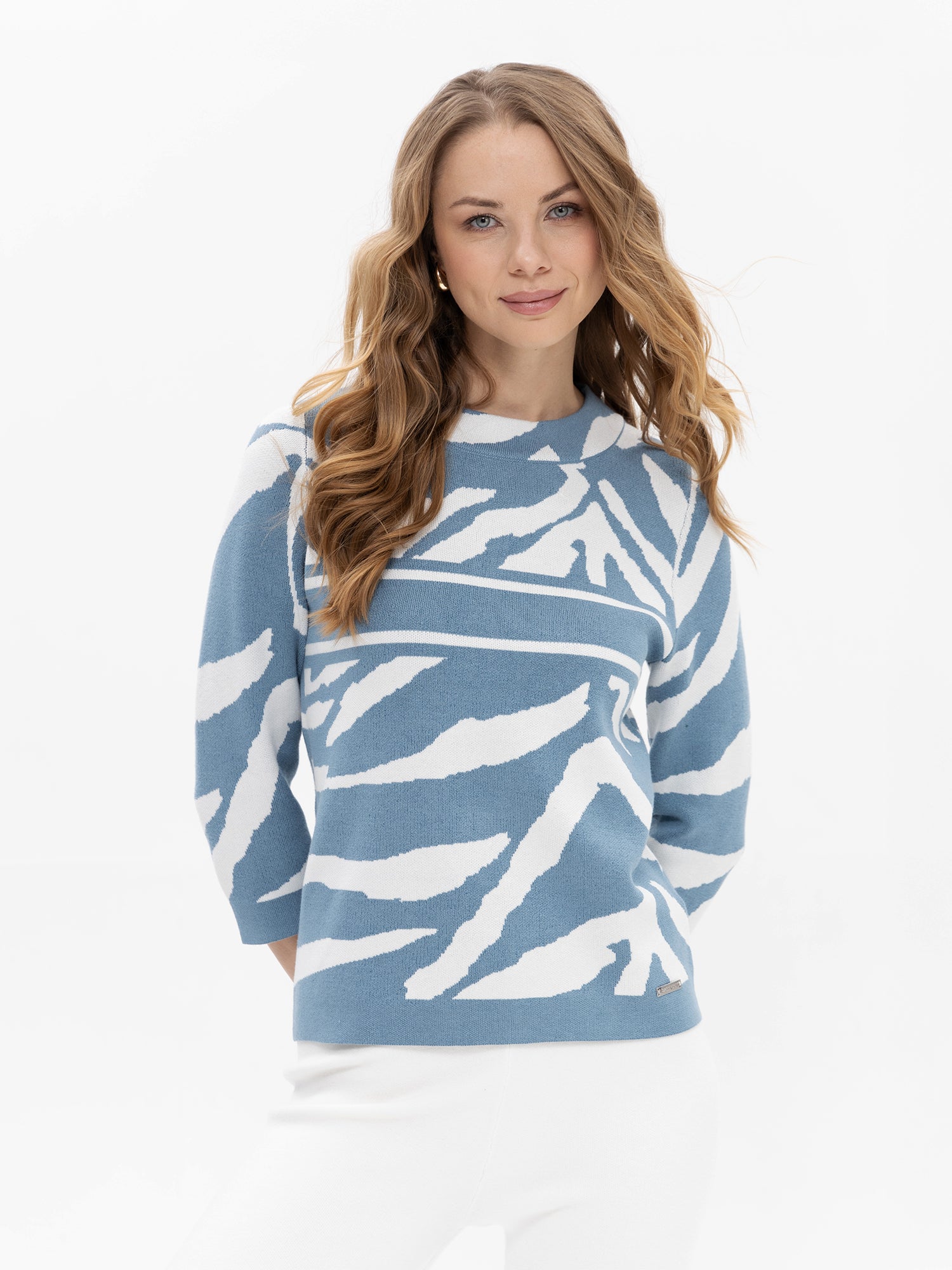 Pullover mit abstraktem Zebramuster