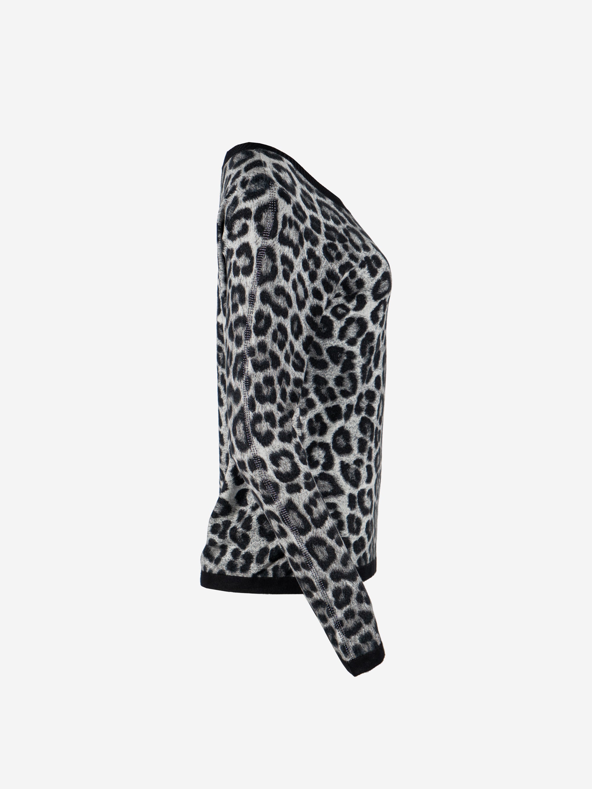 Rundhalspullover mit Leoprint