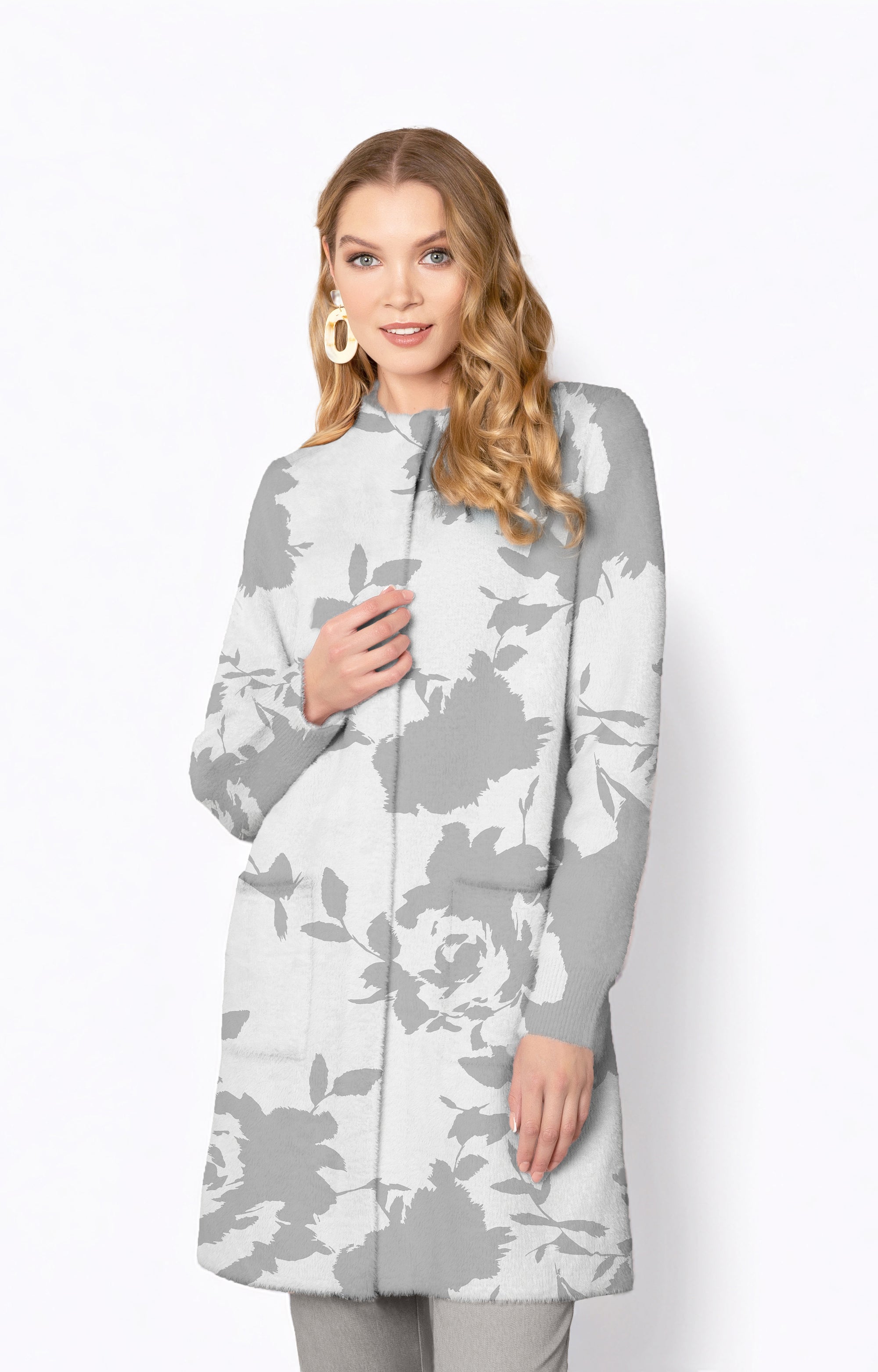 Mantel mit abstrakten Blumenprint