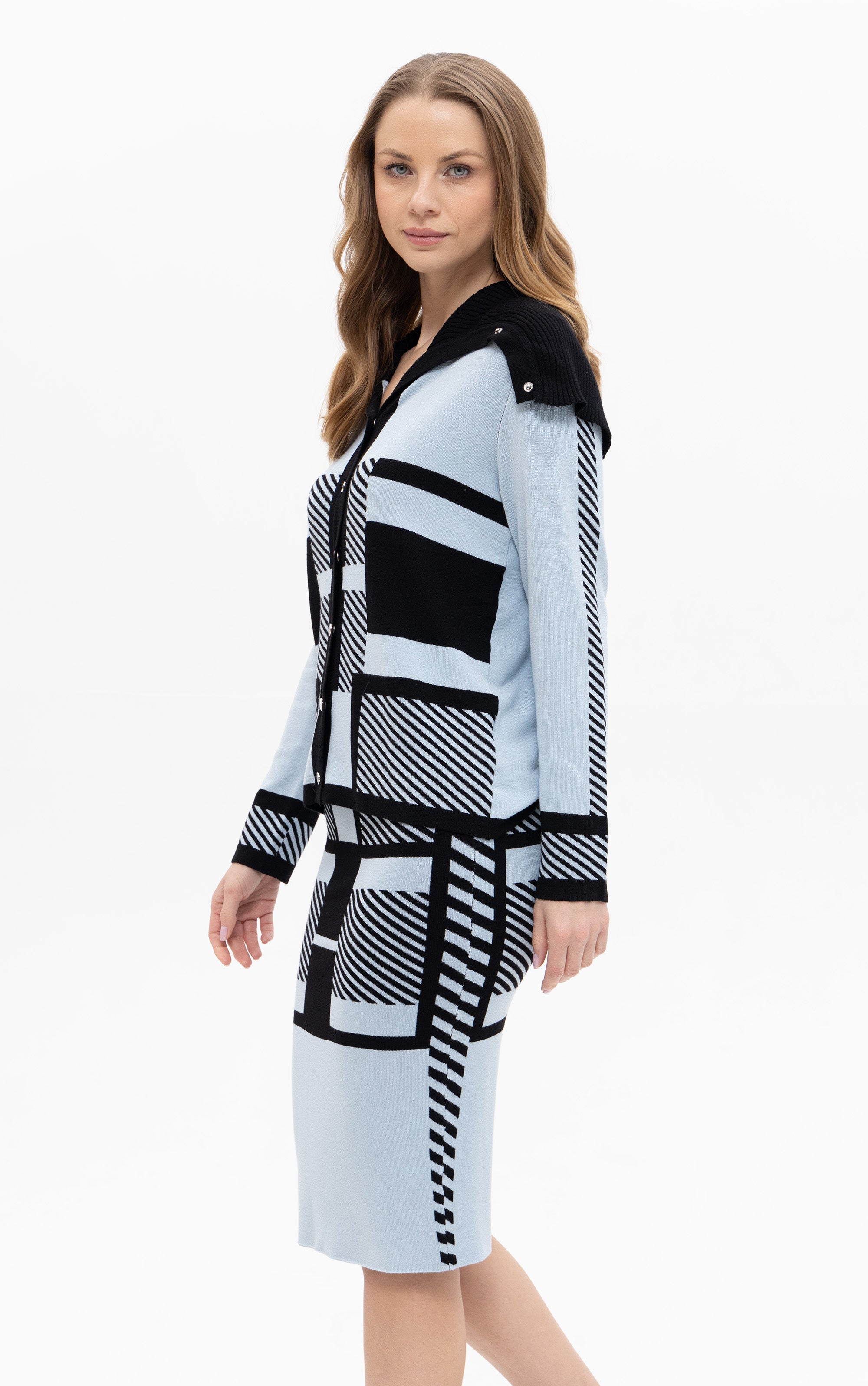 Cardigan im Colourblock-Print