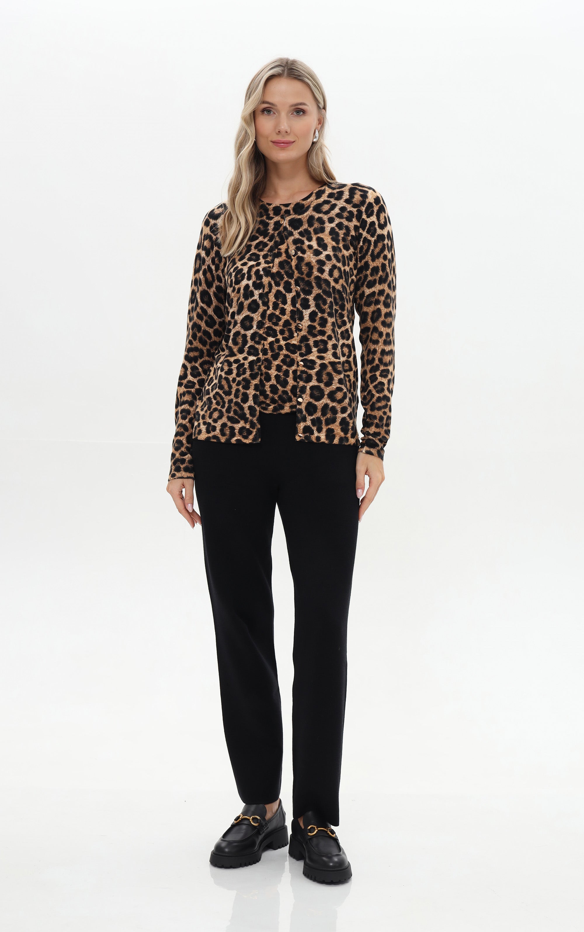 Twinset mit Allover-Leoprint