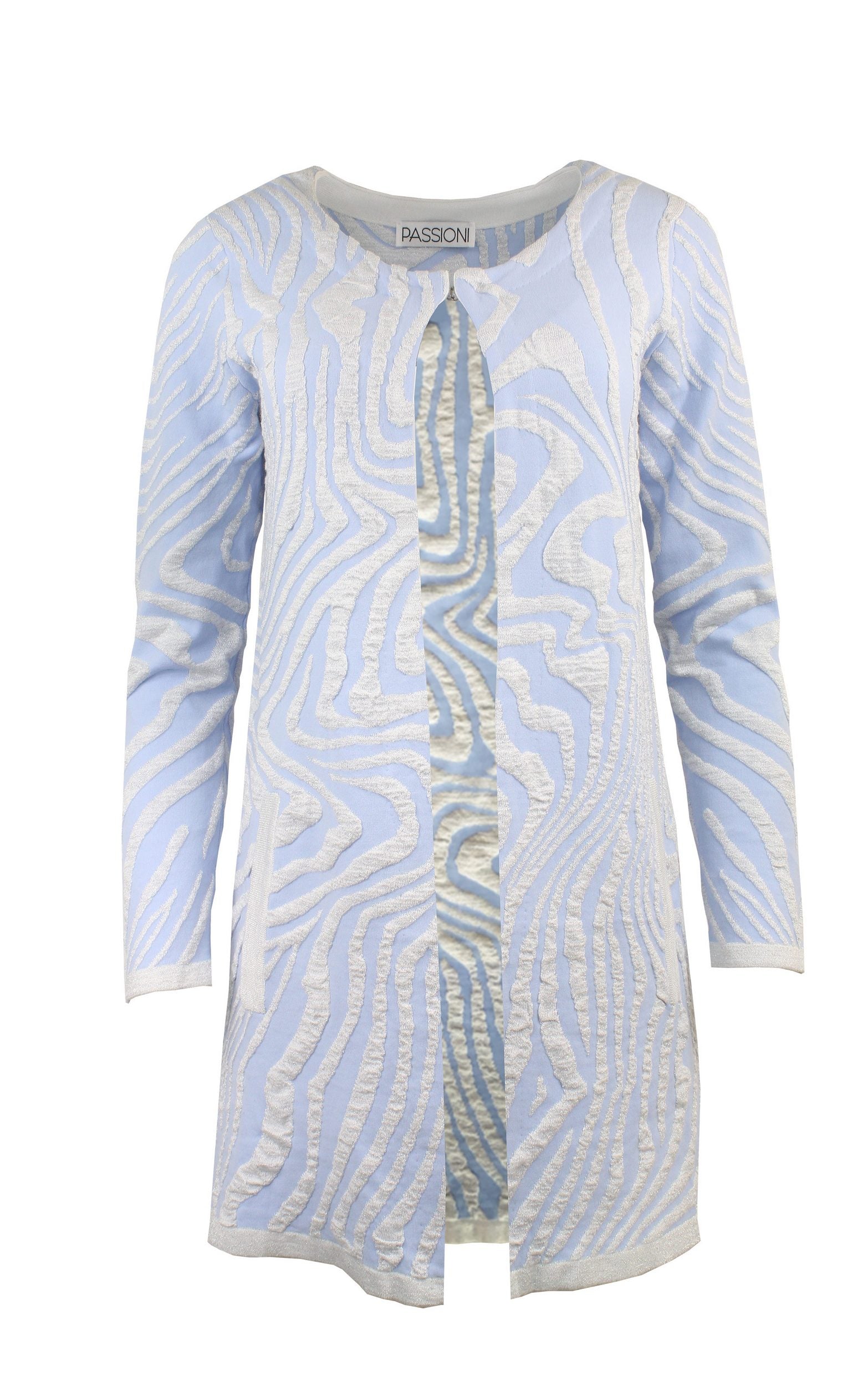 Langer Cardigan mit Zebramuster