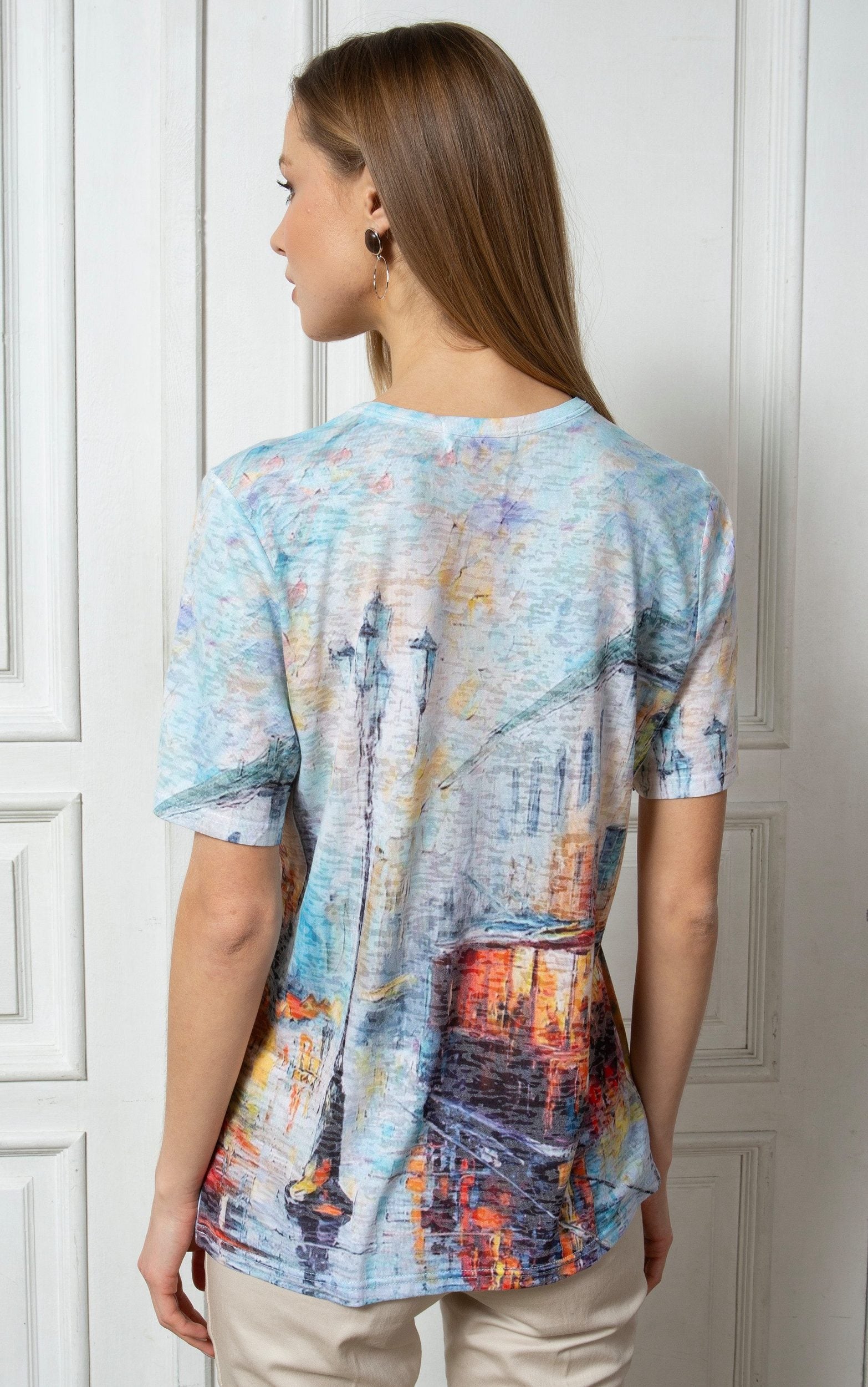 T-Shirt mit malerischem Print