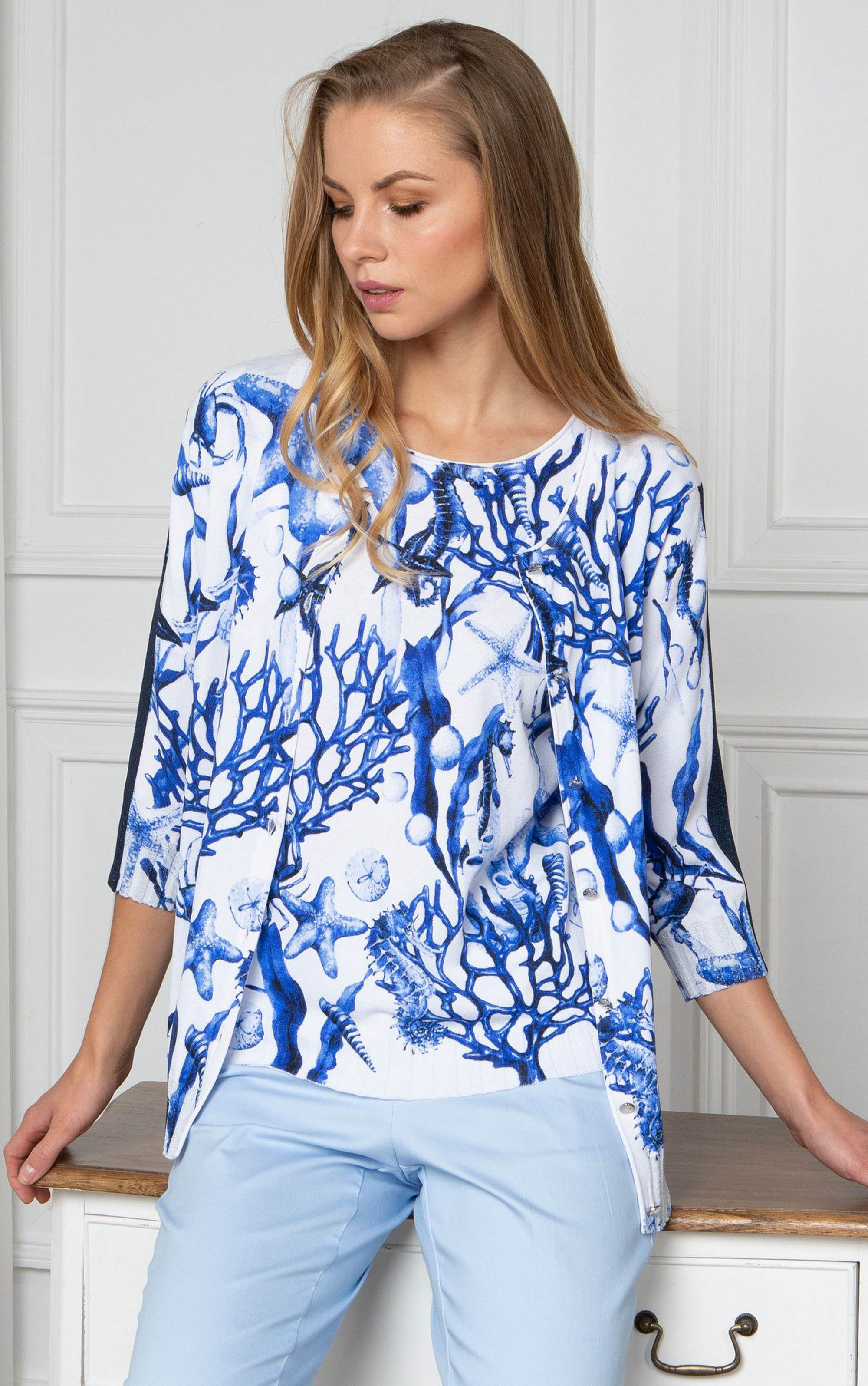 Twinset mit Korallen-Print