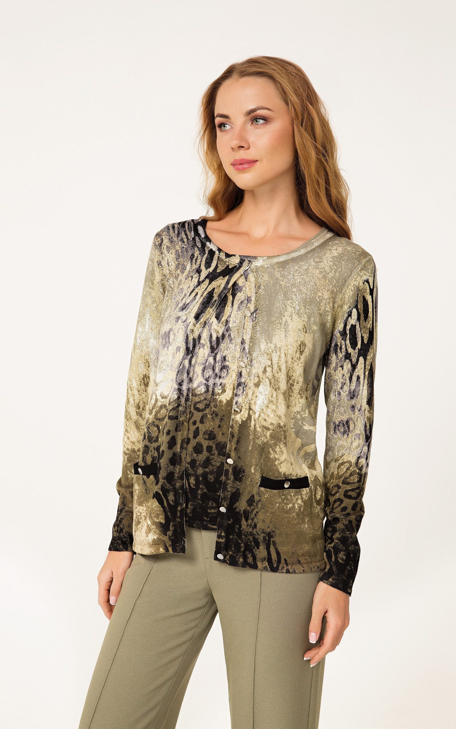 Twinset mit abstraktem Animal-Print