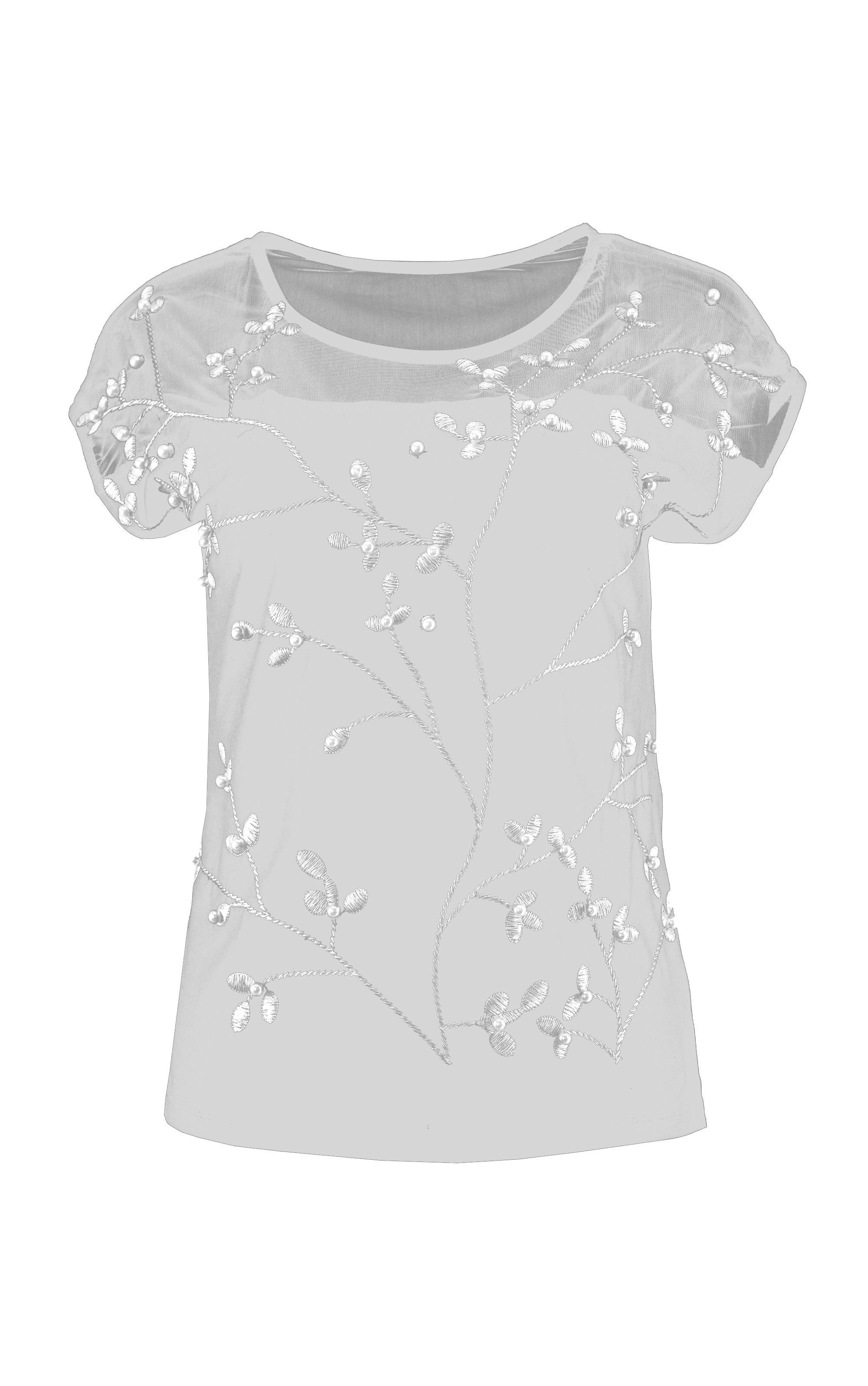 T-Shirt mit Blumenstickerei