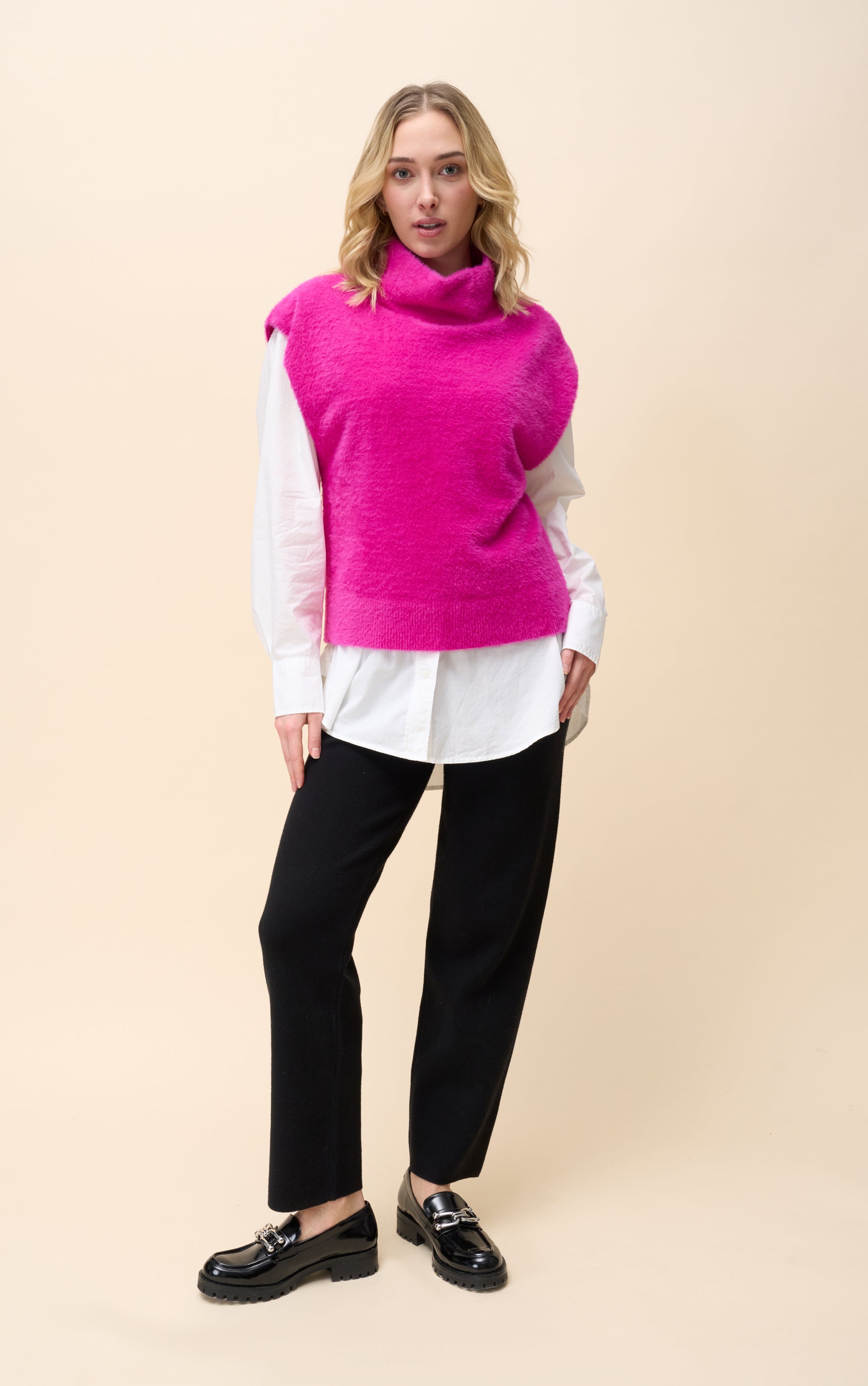 Kurzarmpullover Pink Passion - Ärmelloser Strickpullover