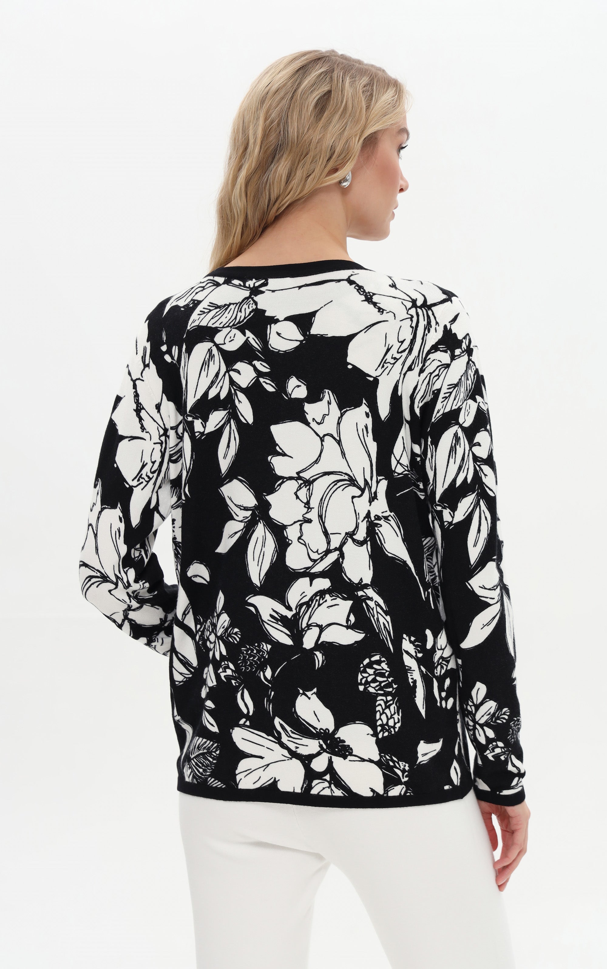 Twinset mit grafischen Blumenmuster