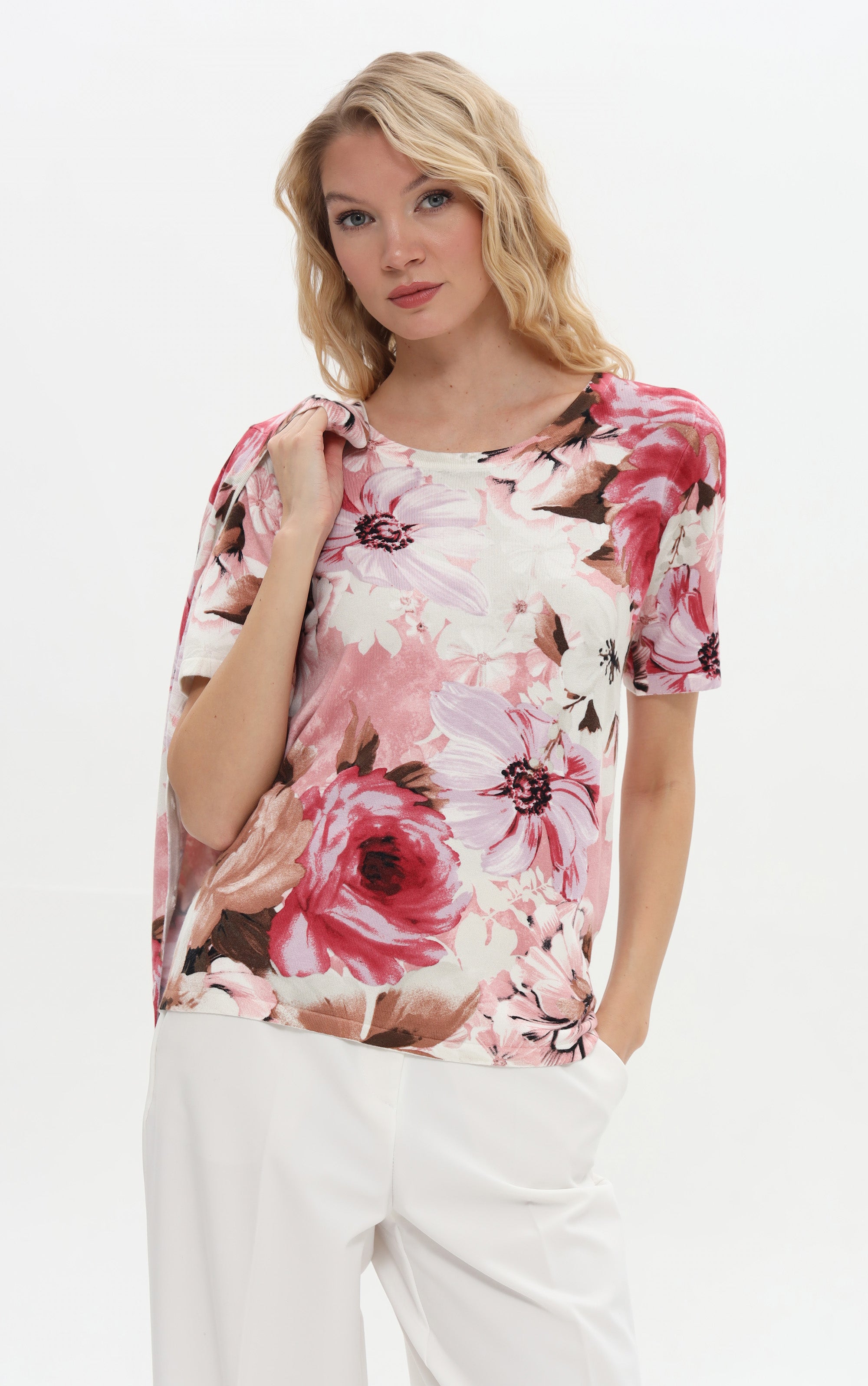 Twinset mit zarten Blumenprint