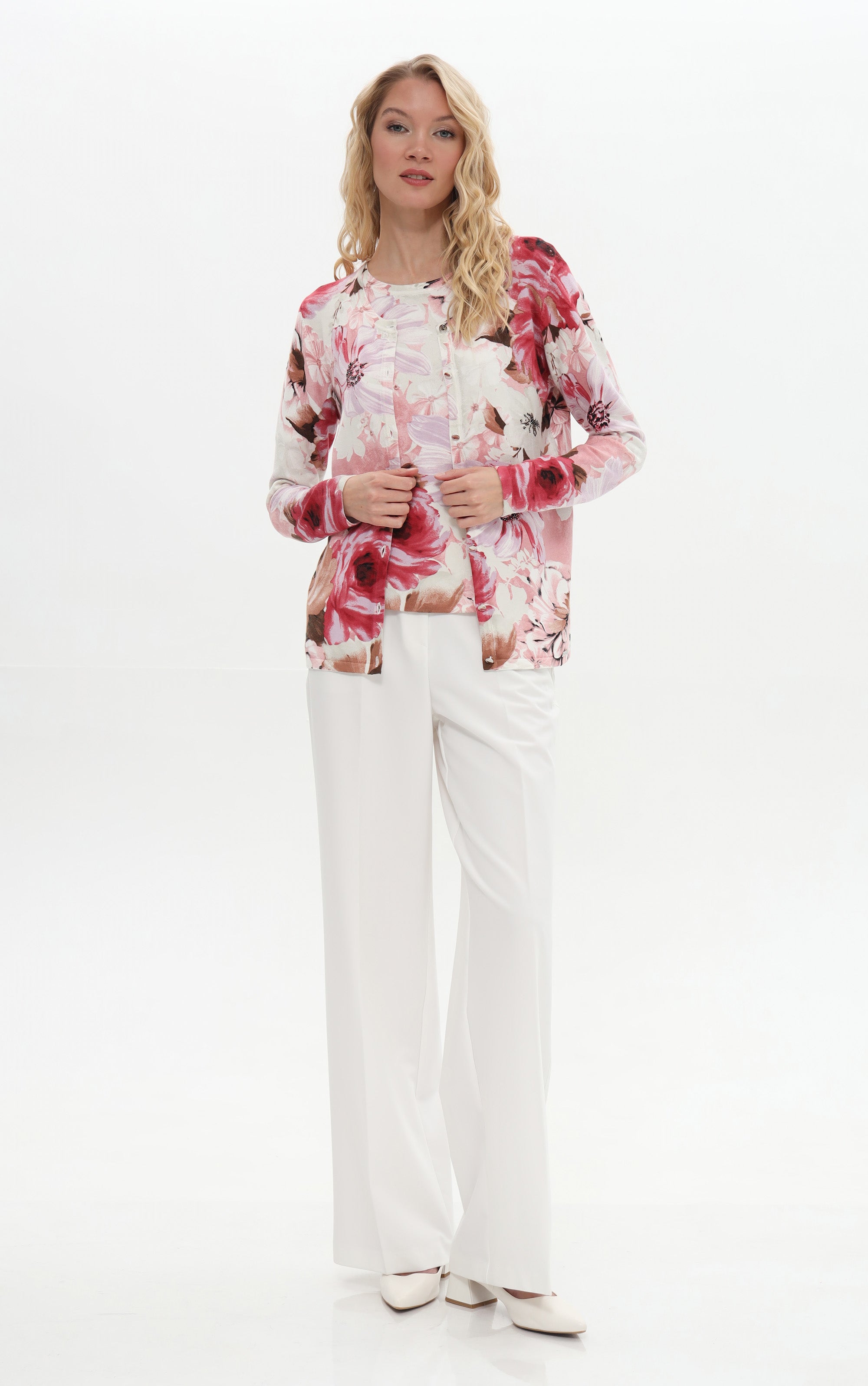 Twinset mit zarten Blumenprint