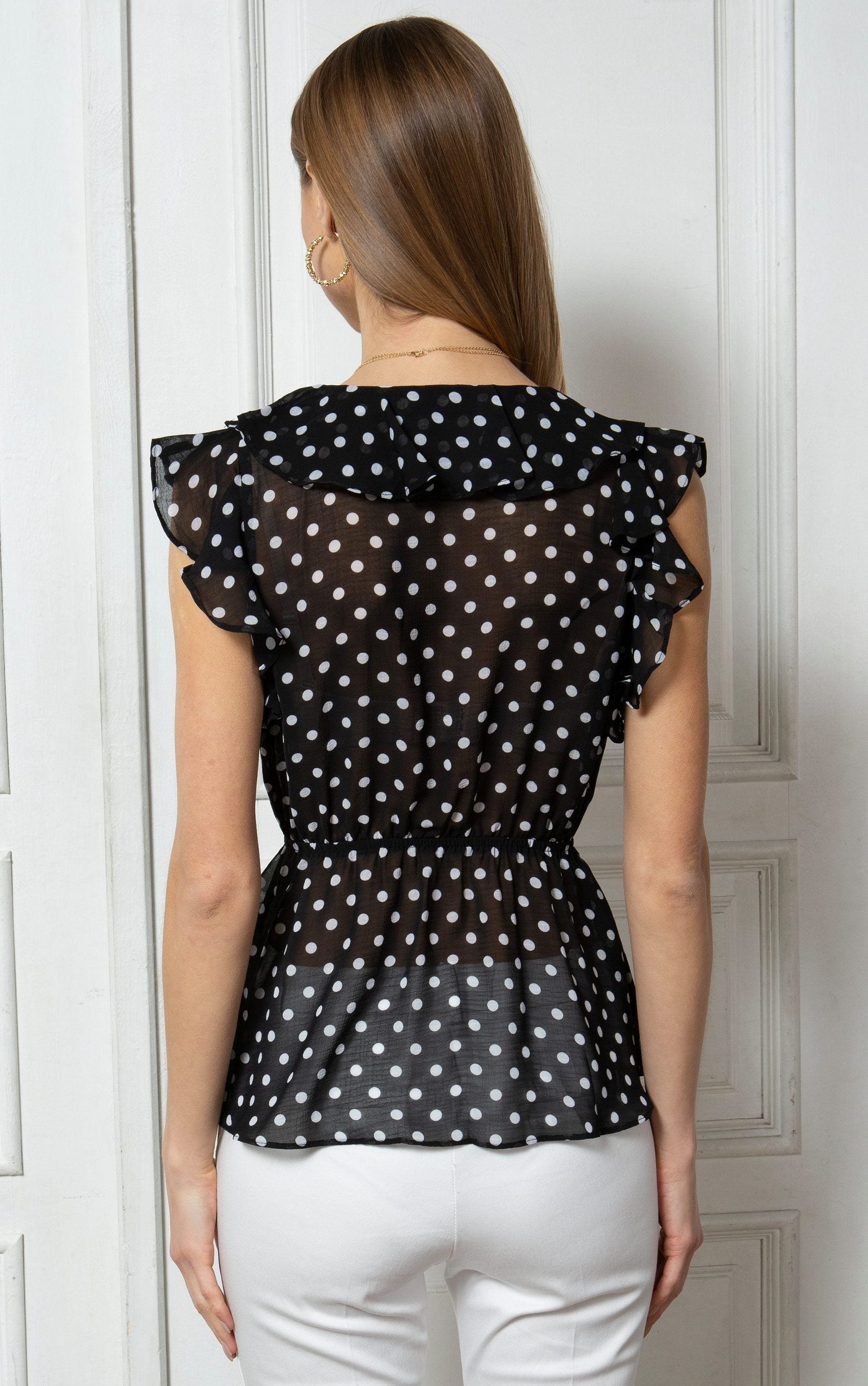 Chiffon-Top mit Punkten