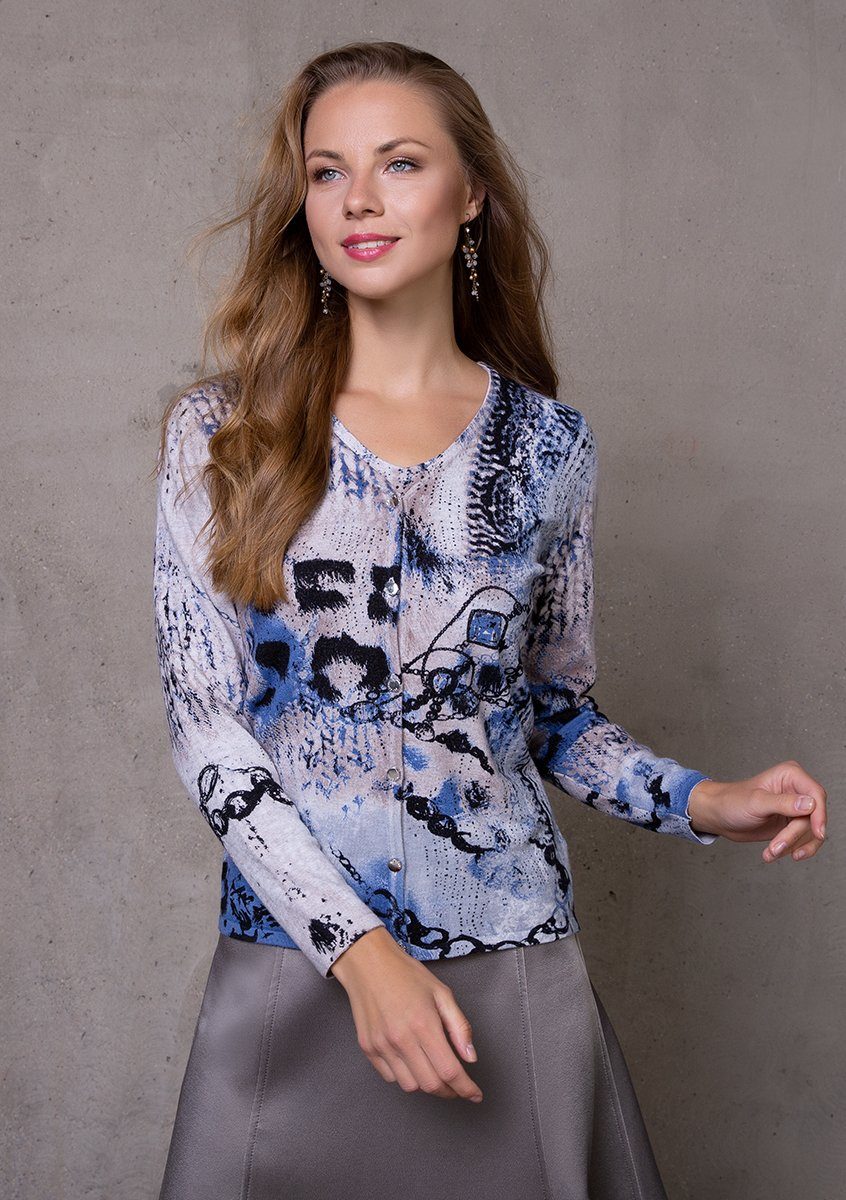 Twinset mit abstraktem Kettenmuster